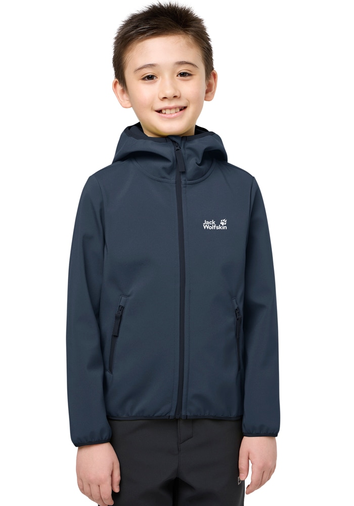 Jack Wolfskin Veste softshell »FOURWINDS JACKET KIDS« mit Kapuze