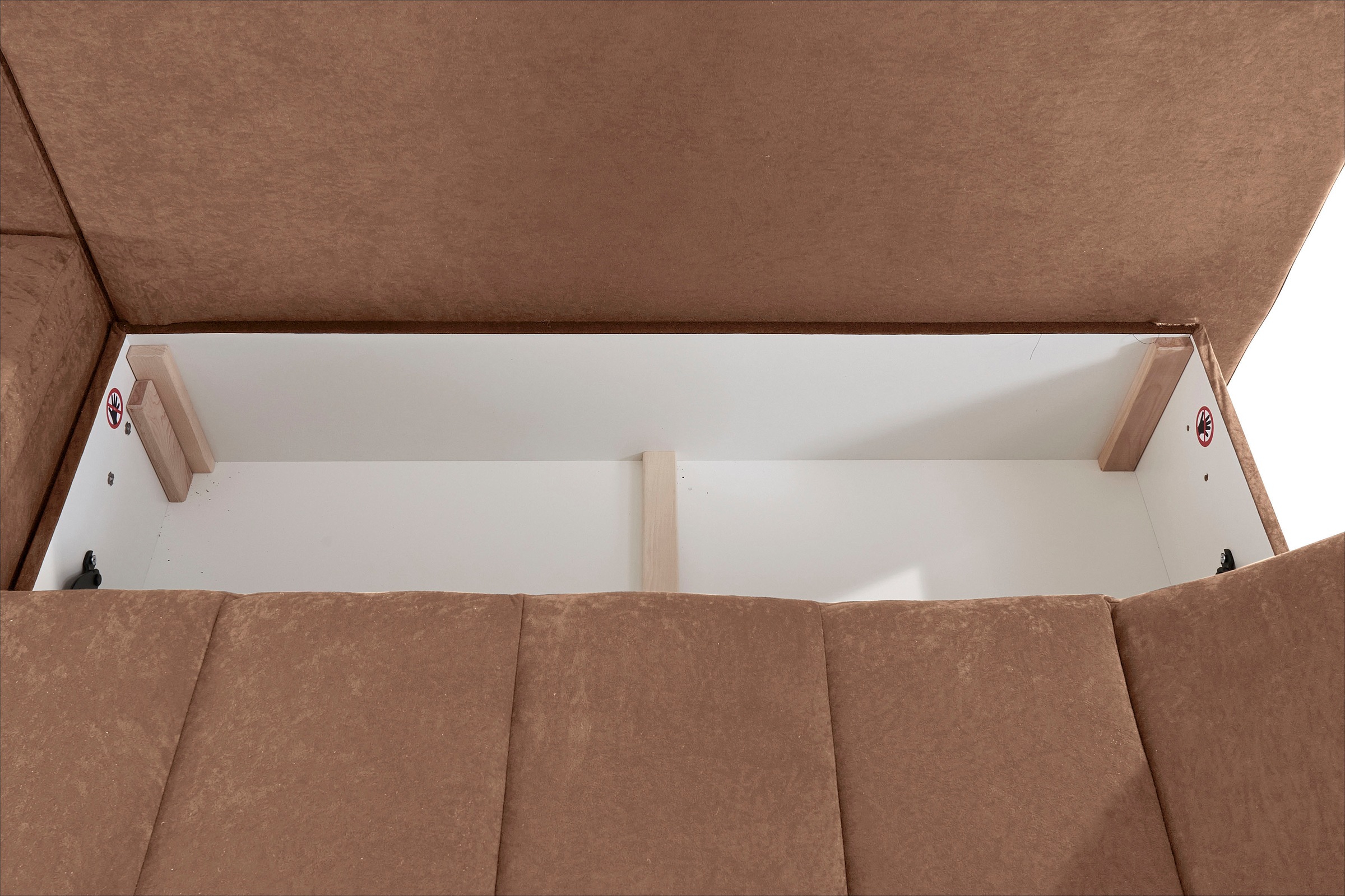 Home affaire Canapé d'angle »Imola, elegant und modern, aktuelle Steppung im Sitz, bequem, L-Form« frei im Raum stellbar, wahlweise mit Bettfunktion und Bettkasten