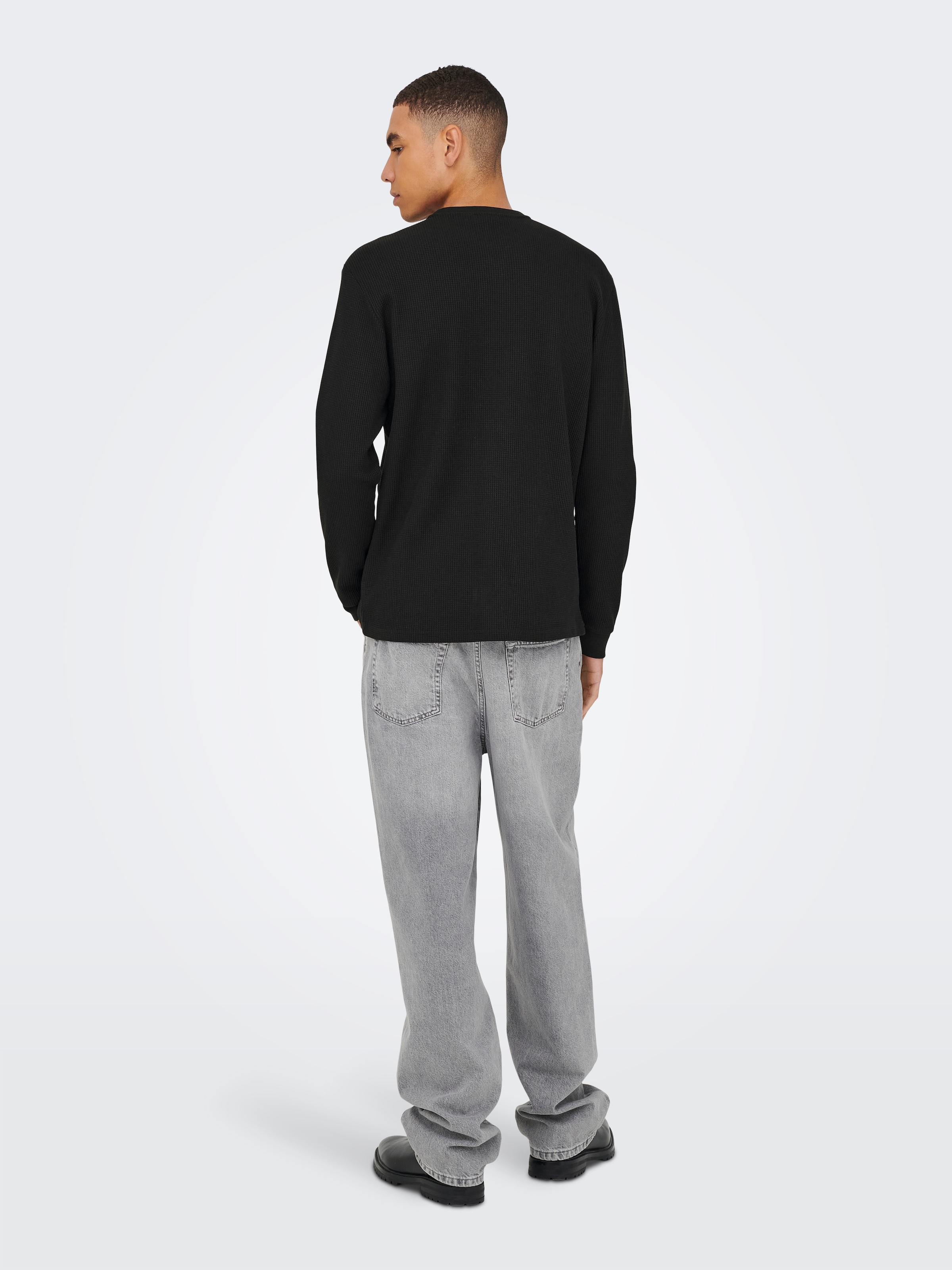 ONLY & SONS Langarmshirt »ONSTOBIE REG LS HENLEY TEE NOOS« Baumwollmischung, regular fit