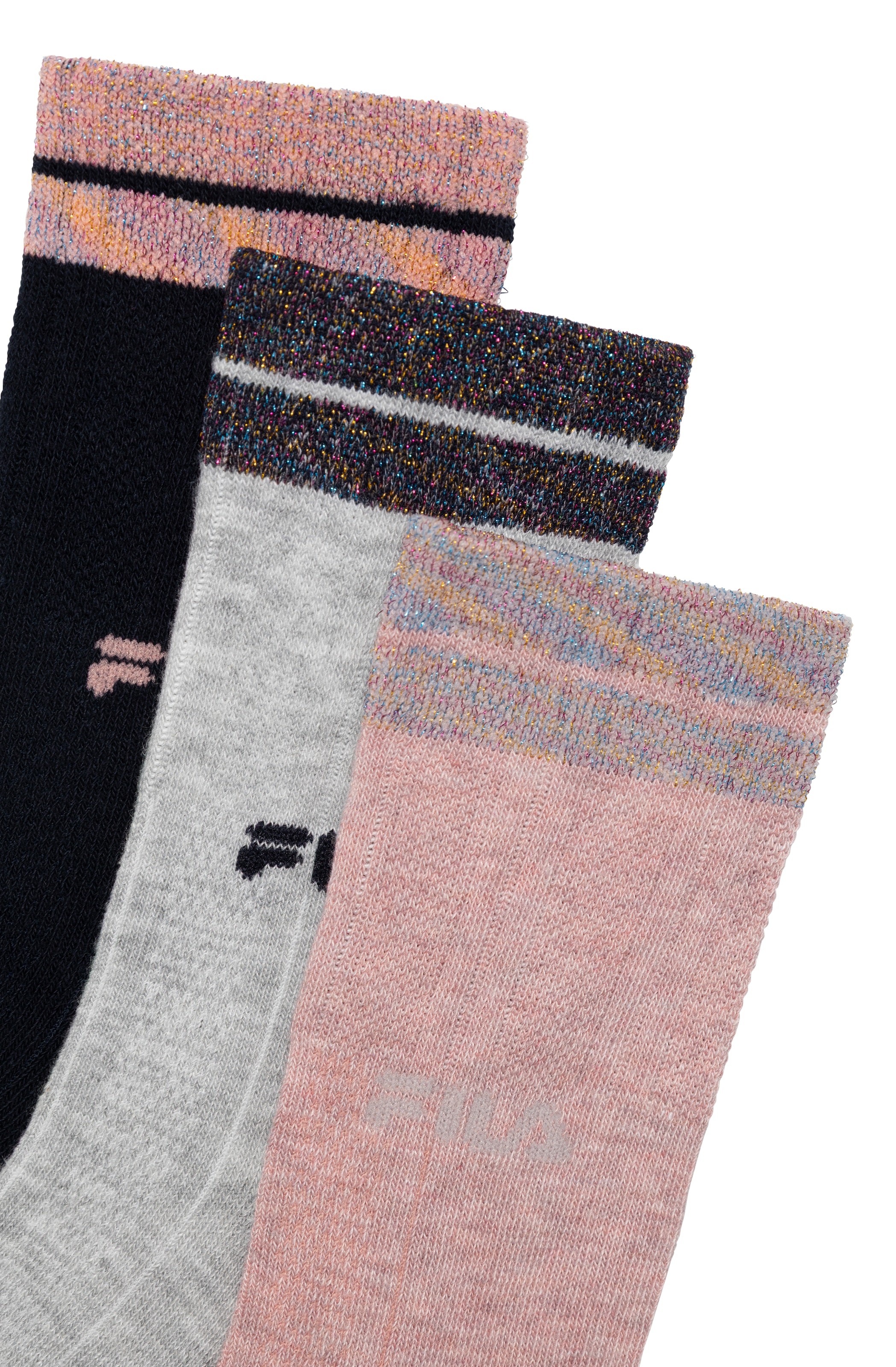 Fila Chaussettes basiques »JUNIOR GIRL NORMAL PLAIN SOCKS« 6 paires,  avec détails contrastés