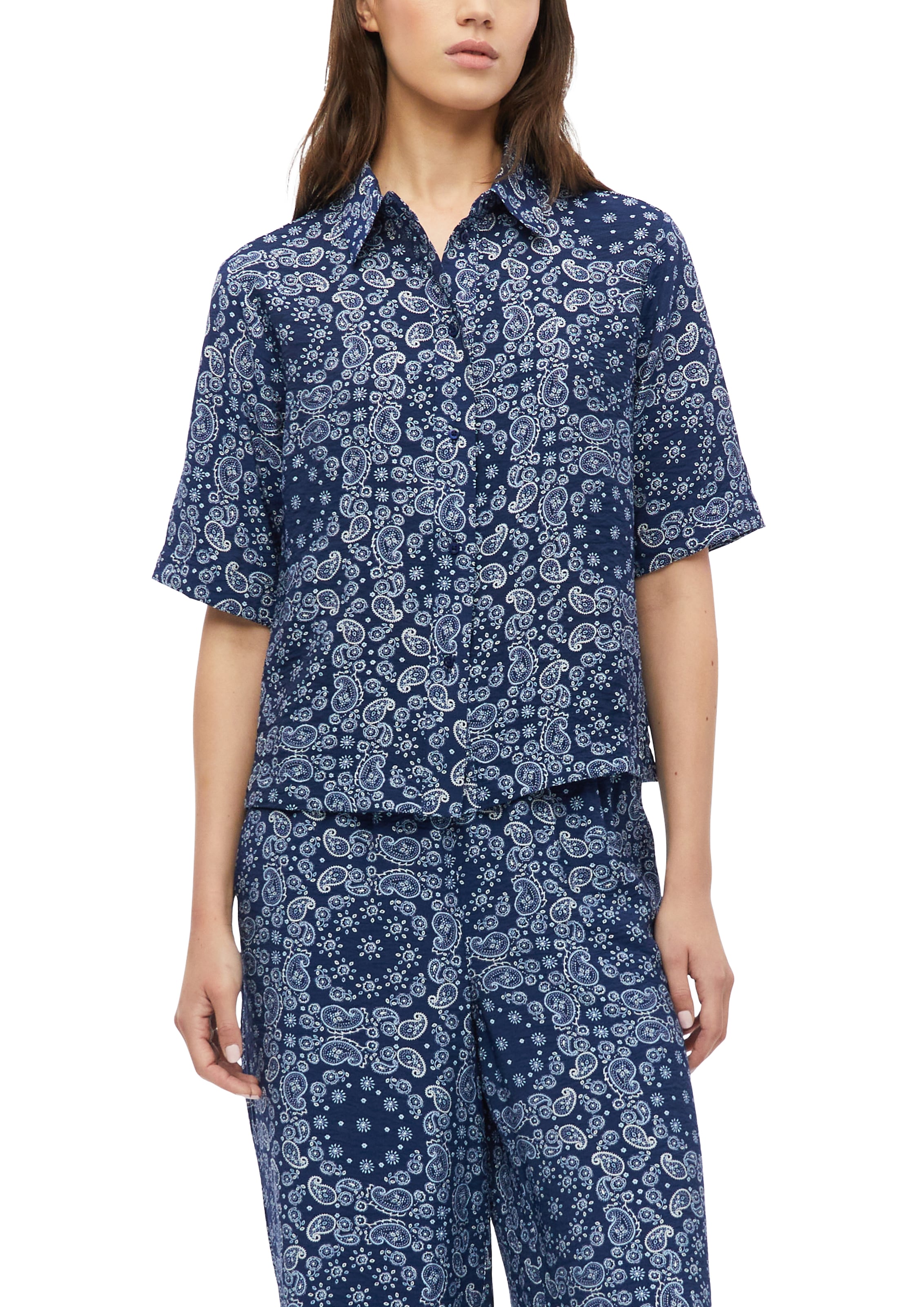 Image of s.Oliver Druckbluse Kurzarm Sommerhemd mit grafischem Muster / kurz
