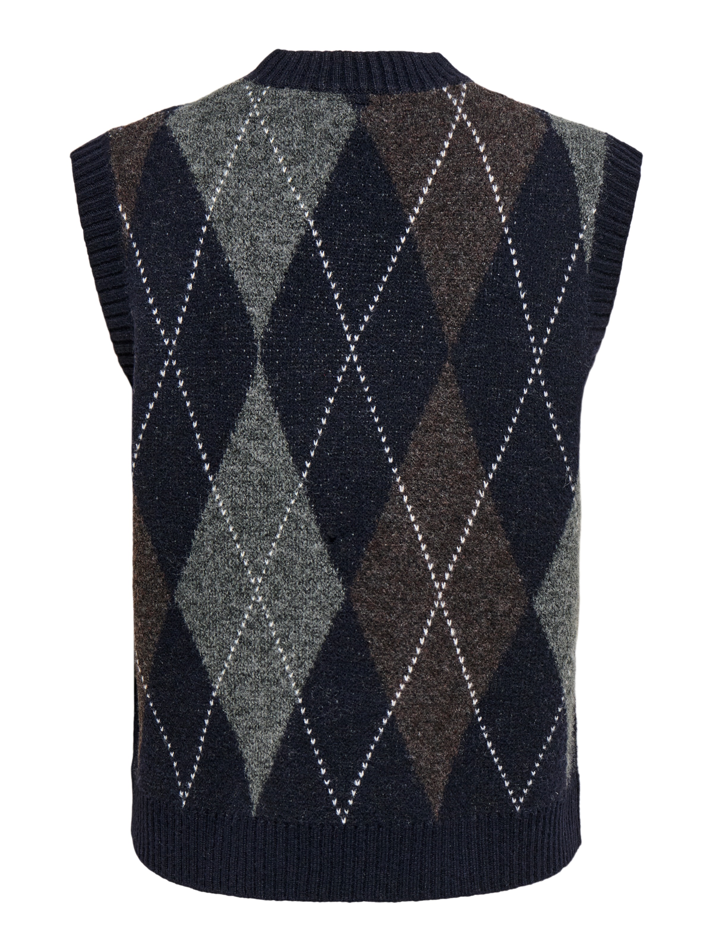 ONLY Pullunder »ONLRHOMBUS HARLEQUIN VEST KNT NOOS« Materialmix, regular fit