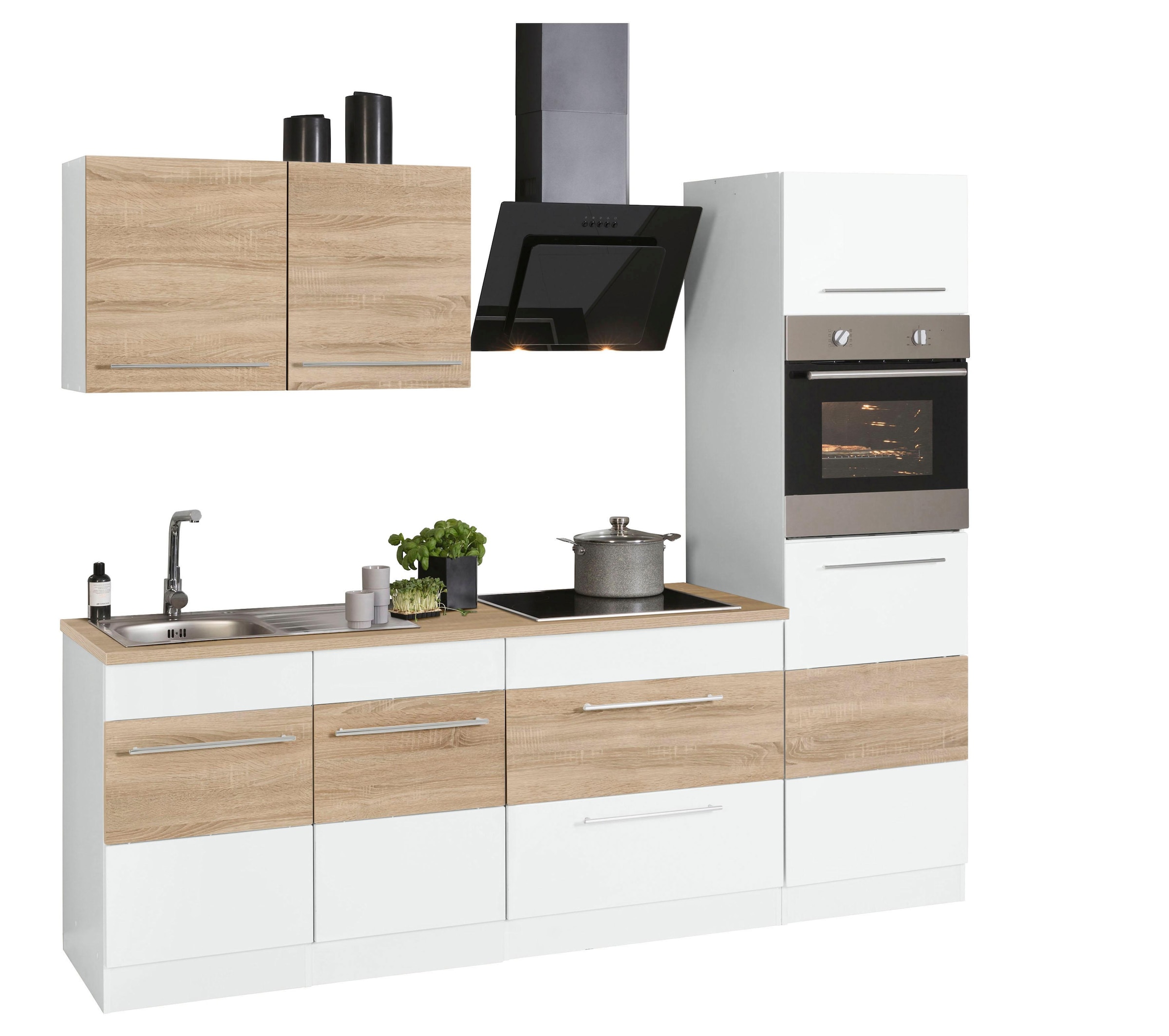 KOCHSTATION Kitchenette »KS-Trient« largeur 240 cm, avec appareils électriques en option, avec plan de travail