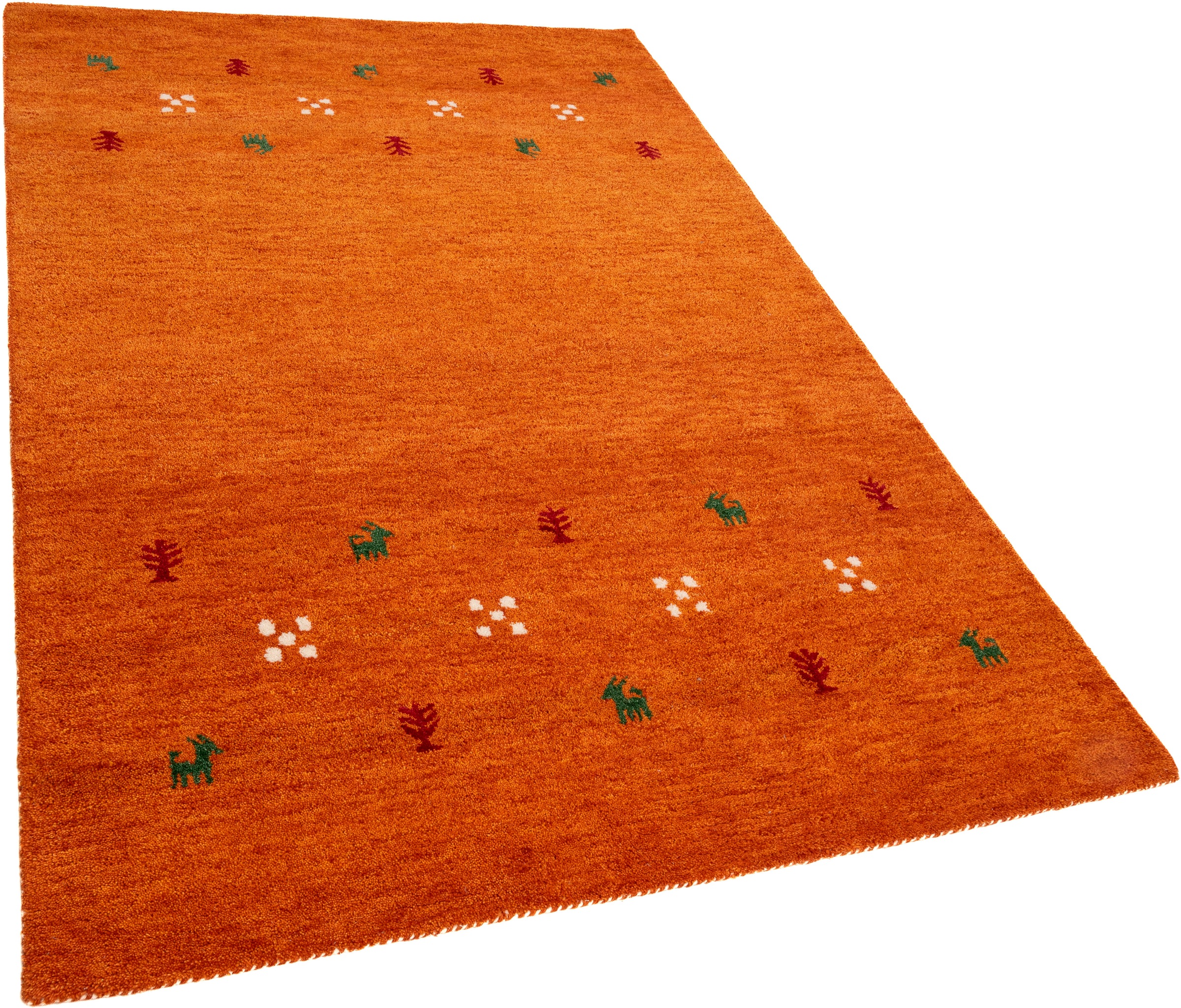 THEKO Wollteppich »Gabbeh Motiv, Handweb Teppich, Tiermotiv, reine Wolle, handgewebt«, rechteckig, 14 mm Höhe, reine Wolle, handgewebt, Wohnzimmer, Schlafzimmer, Esszimmer