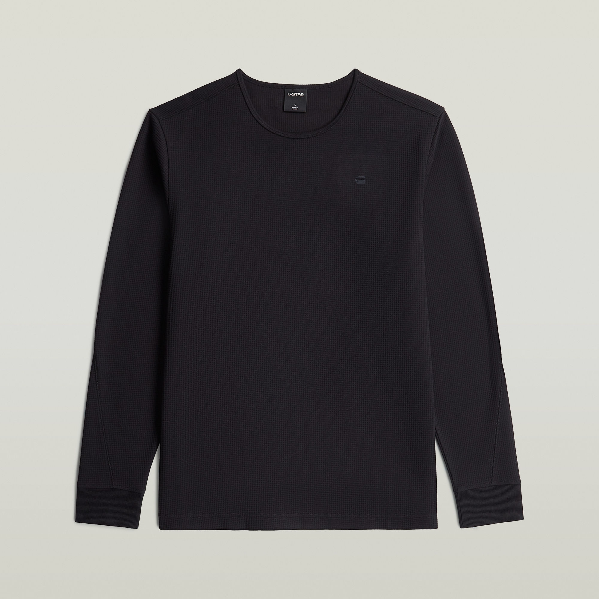 G-STAR T-shirt à manches longues »Structured Tweeter« en structure gaufrée, avec broderie logo