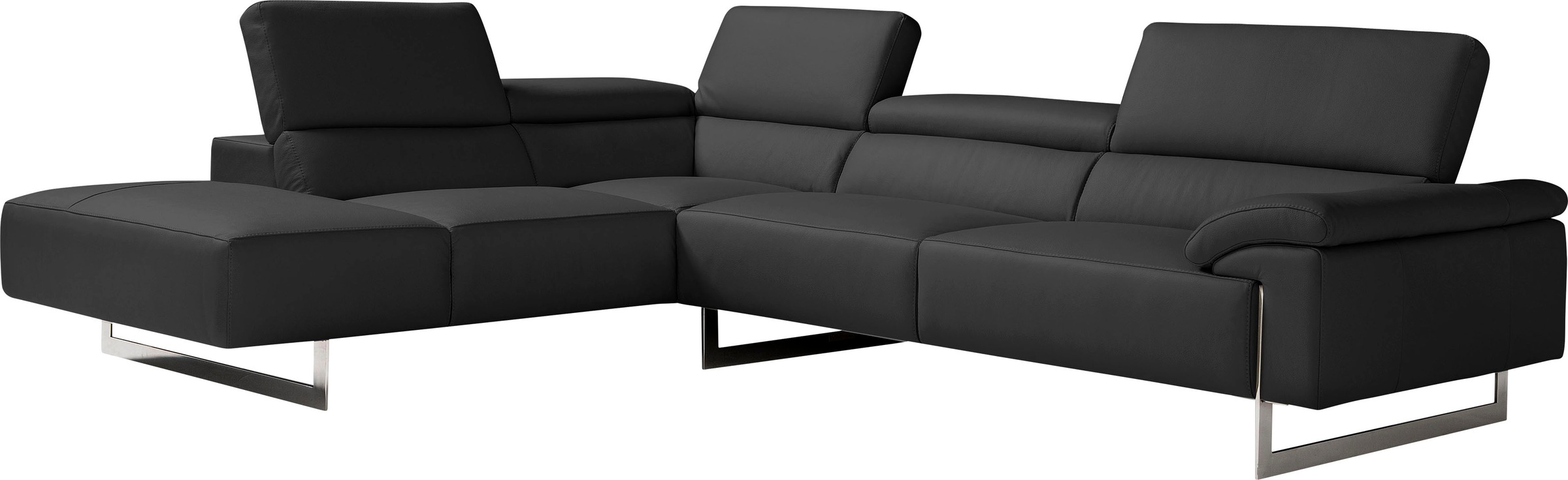 Image of Egoitaliano Ecksofa »Malika«, mit Ottomane, inkl. Kopfteilverstellung und chromfarbenen Metallfüssen bei Ackermann Versand Schweiz