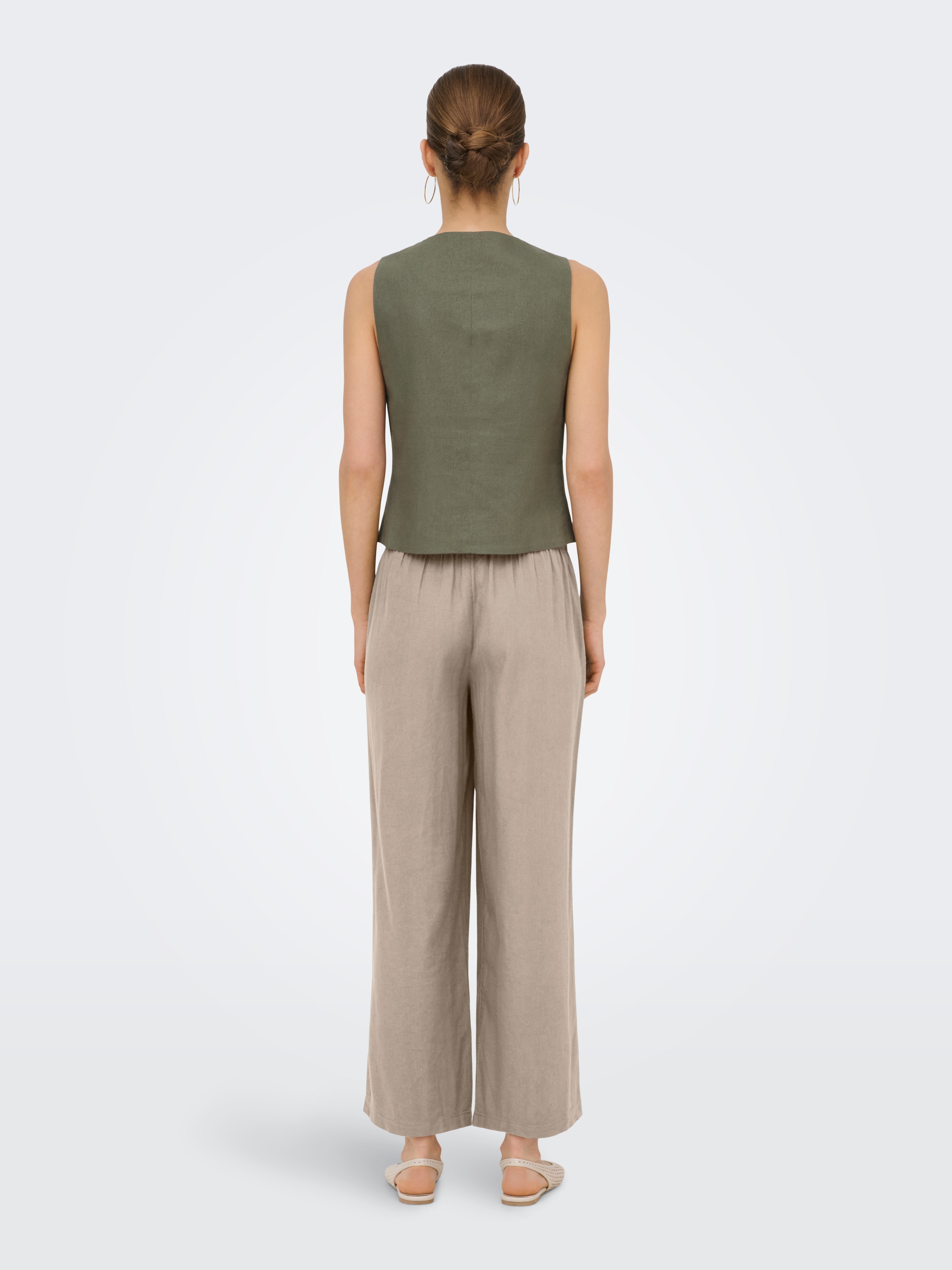 ONLY Jupe-culotte »ONLGOA MW LIN BL PULL-UP CULOTTE CC PNT«  mit Leinen