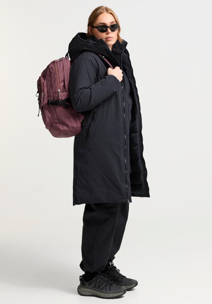 Jack Wolfskin Manteau en duvet »FIORA BAY COAT W RDS« Pour activités sportives de plein air et randonnée, coupe longue
