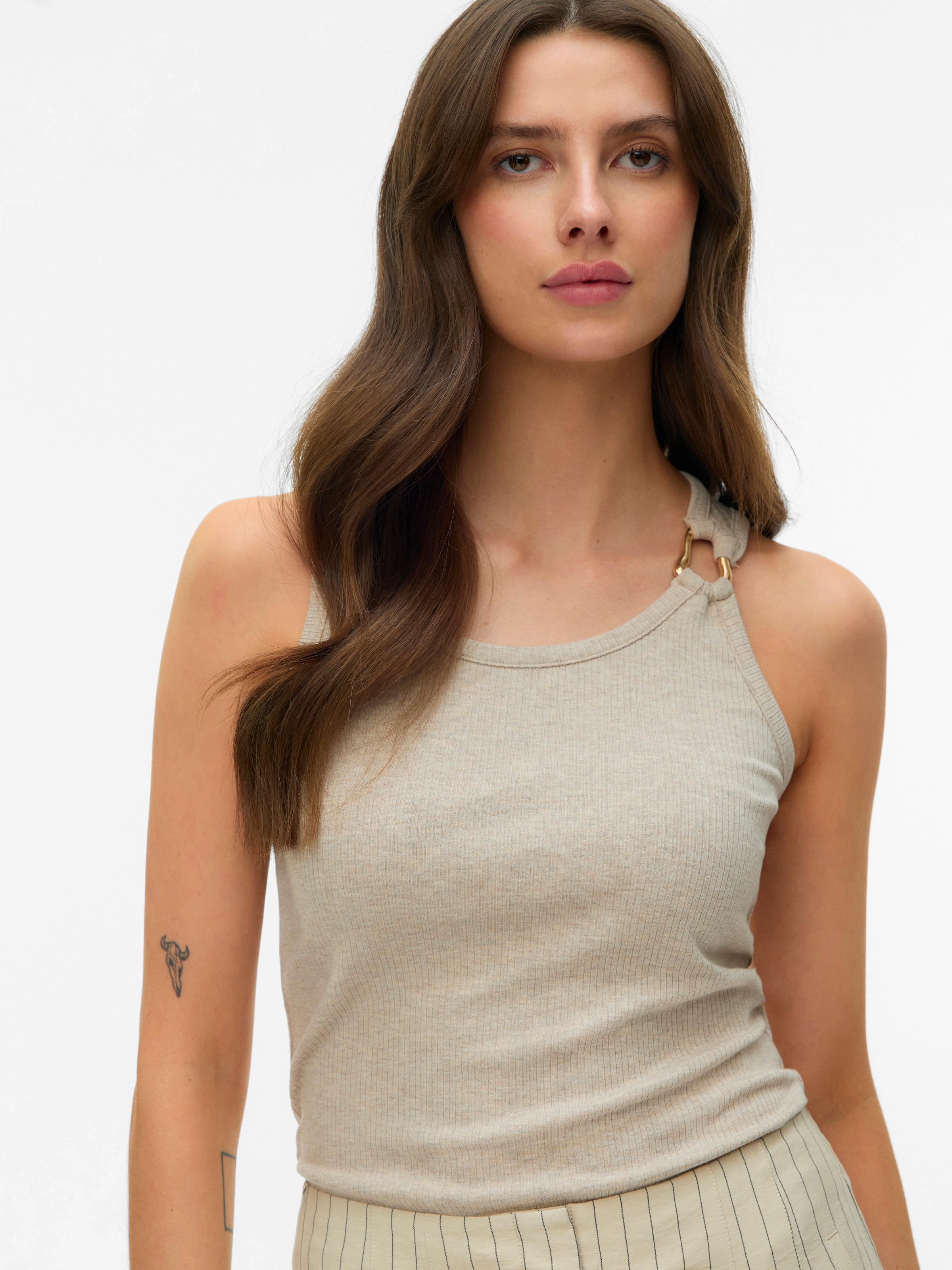 Image of Vero Moda Tanktop "VMKIKI S/L O-NECK TOP JRS BTQ" Viskosemischung, regular fit