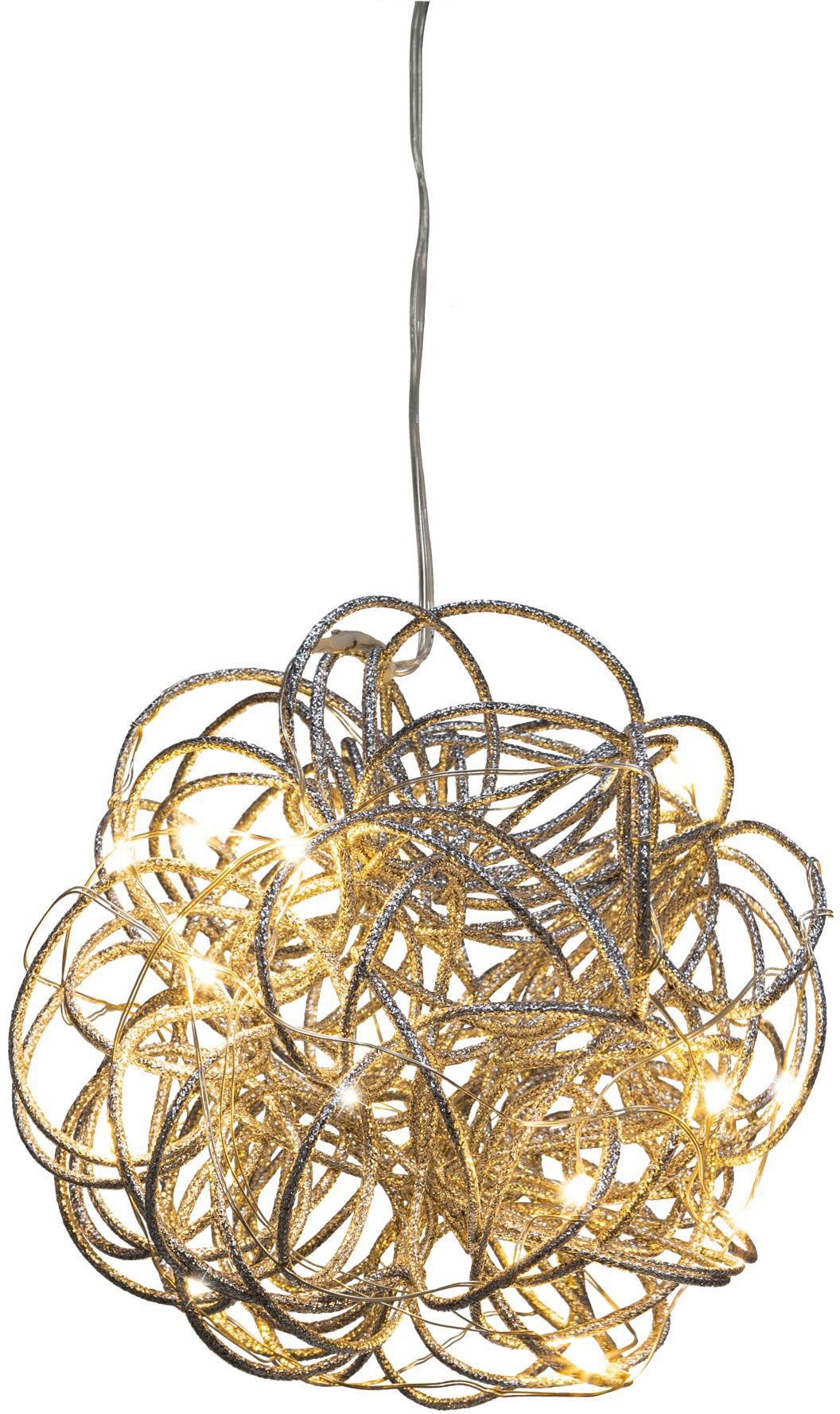 Image of Creativ light Dekoobjekt "Hänge-Drahtkugel" mit 10 LEDs, Ø 15 cm, batteriebetrieben, 2er-Set