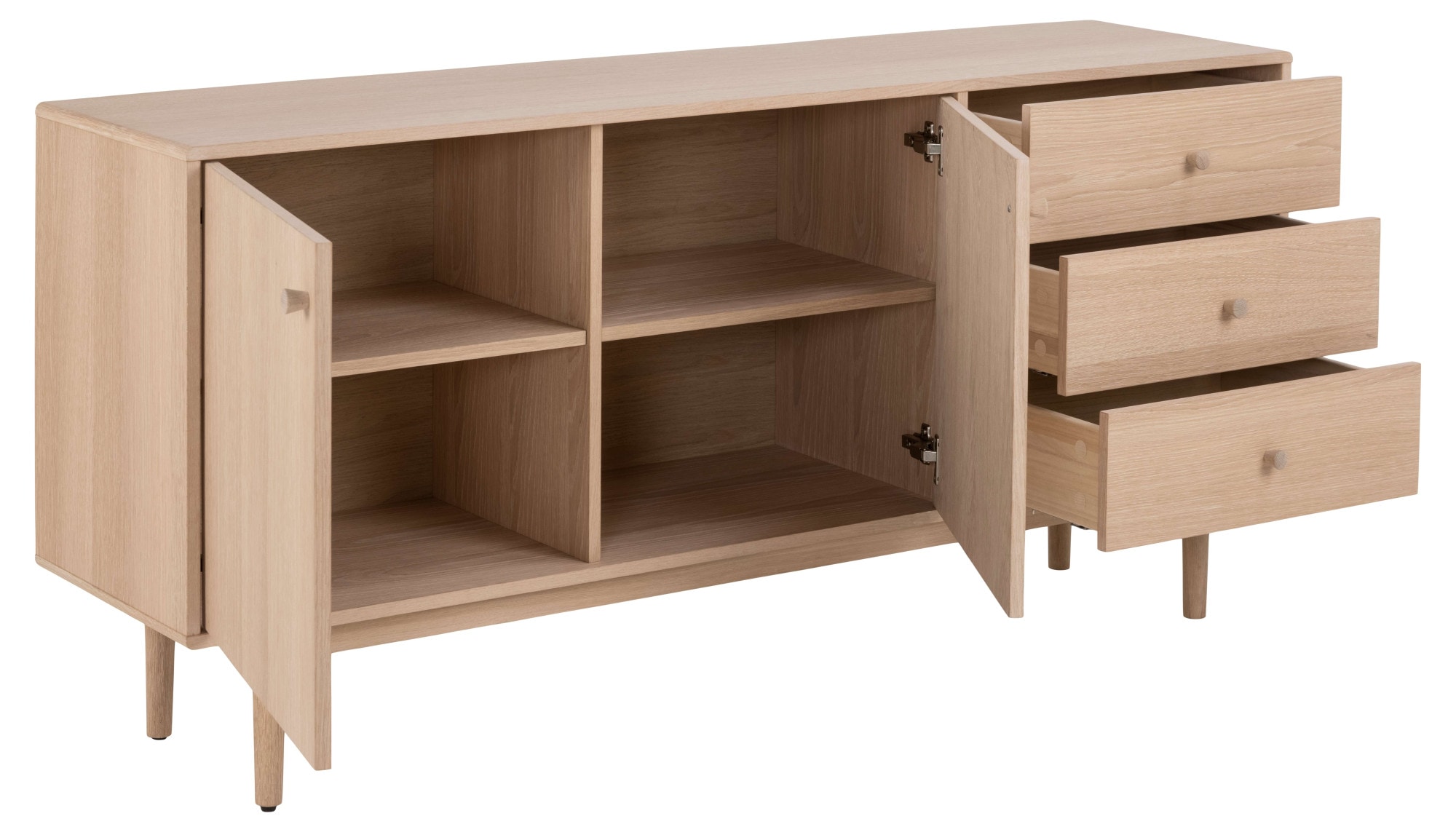 ACTONA GROUP Anrichte »Aston« Sideboard, Eiche/furnier, 2 Türen, 2 Böden, 3 Schubladen, 160 cm