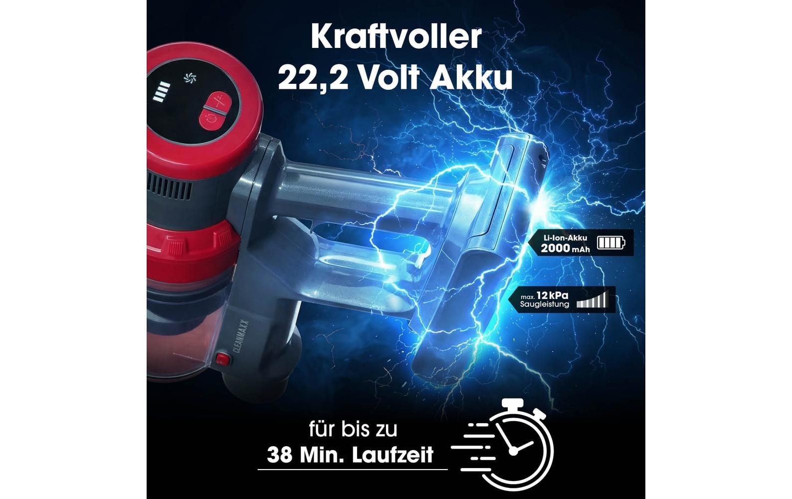 CLEANmaxx Akku-Hand-und Stielstaubsauger »22,2 V«
