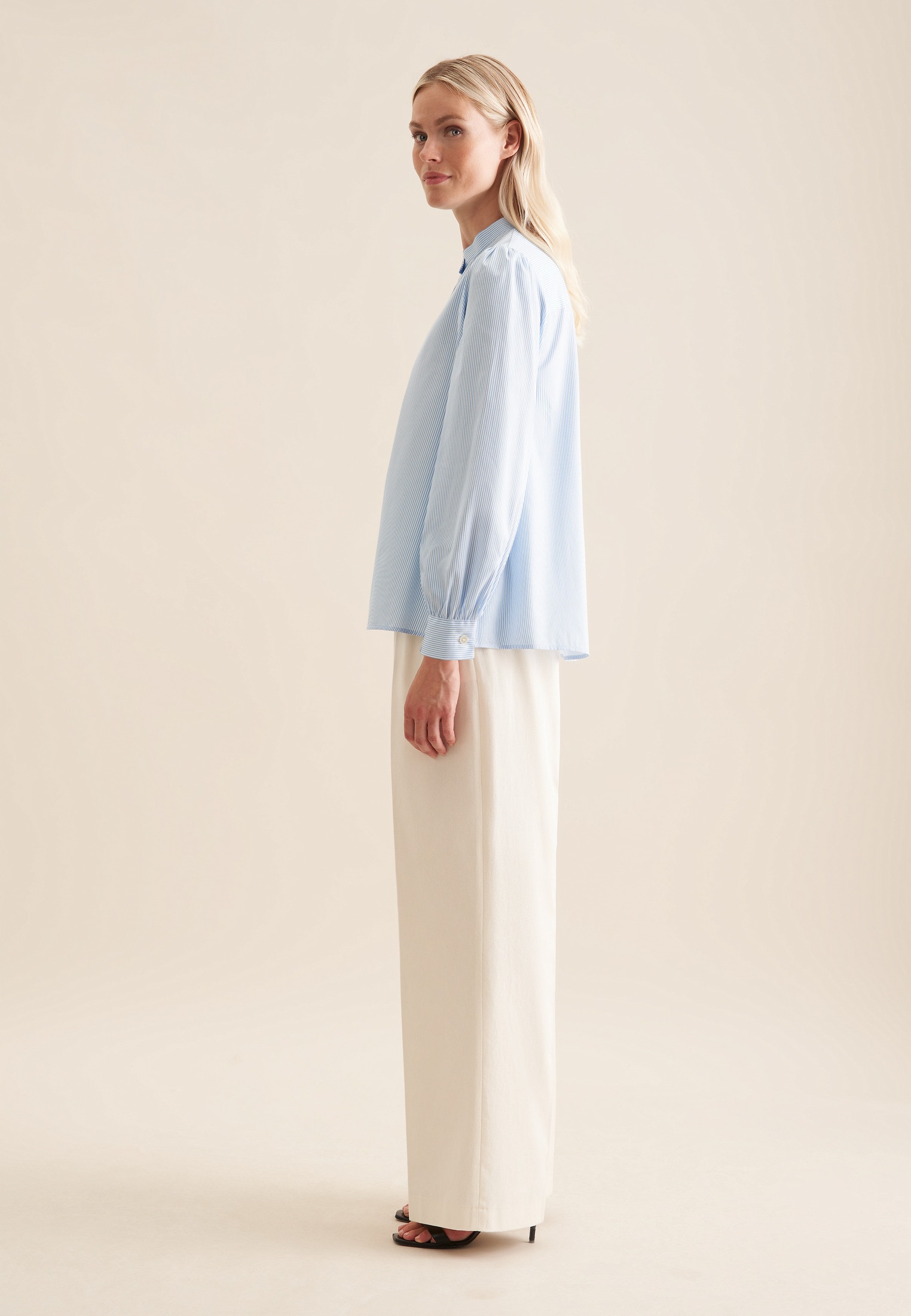 seidensticker Blouse classique »Schwarze Rose« 1/1 Kragen Streifen