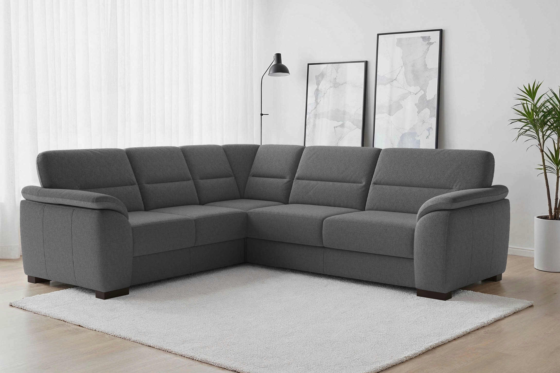 sit&more Ecksofa »Montego L-Form, B: 255 cm« wahlweise mit Bettfunktion und Schubkasten