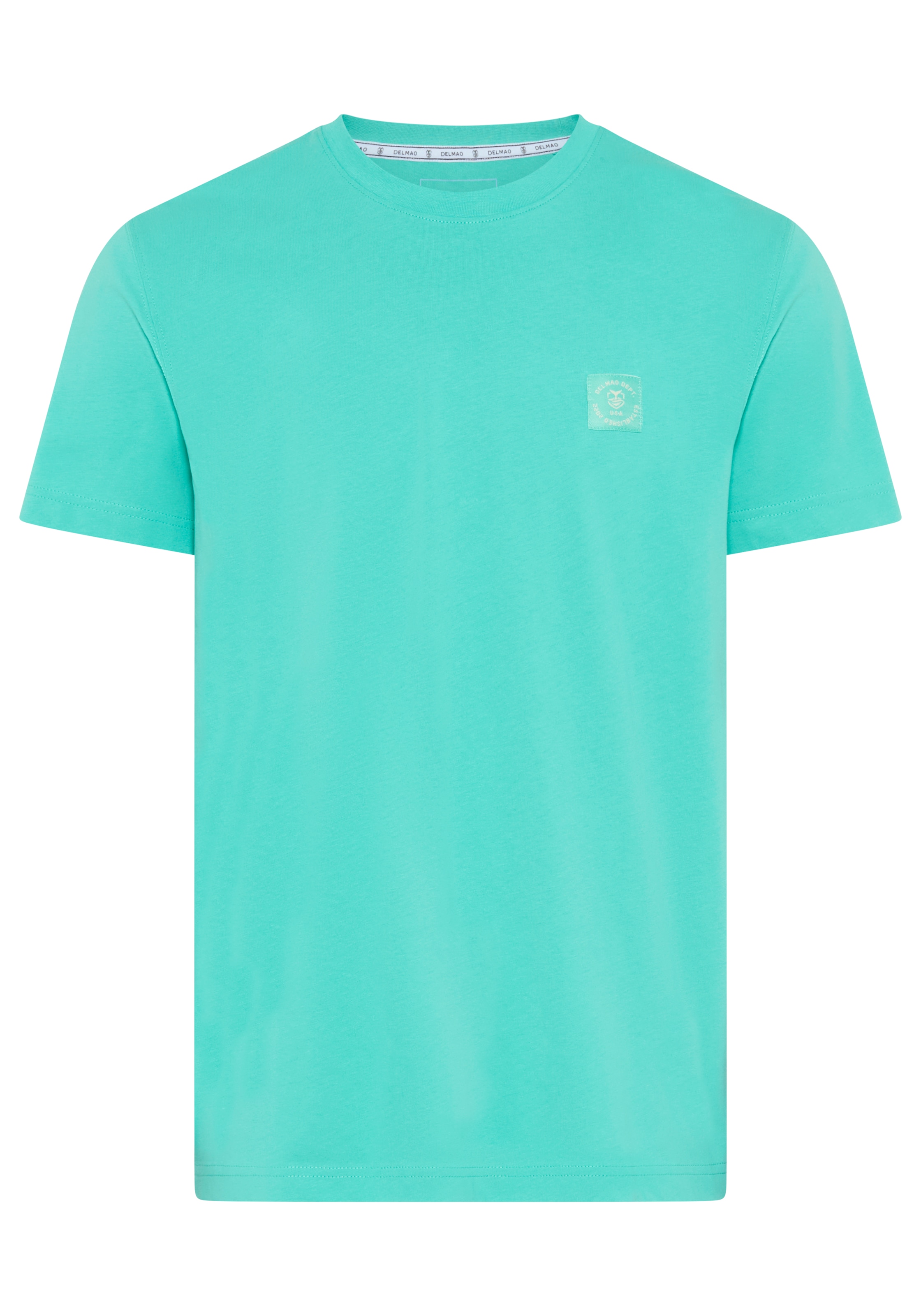 DELMAO Rundhalsshirt »Neue Kollektion!« casual Stil, Kurzarm, normale Passform, mit Print-Applikation