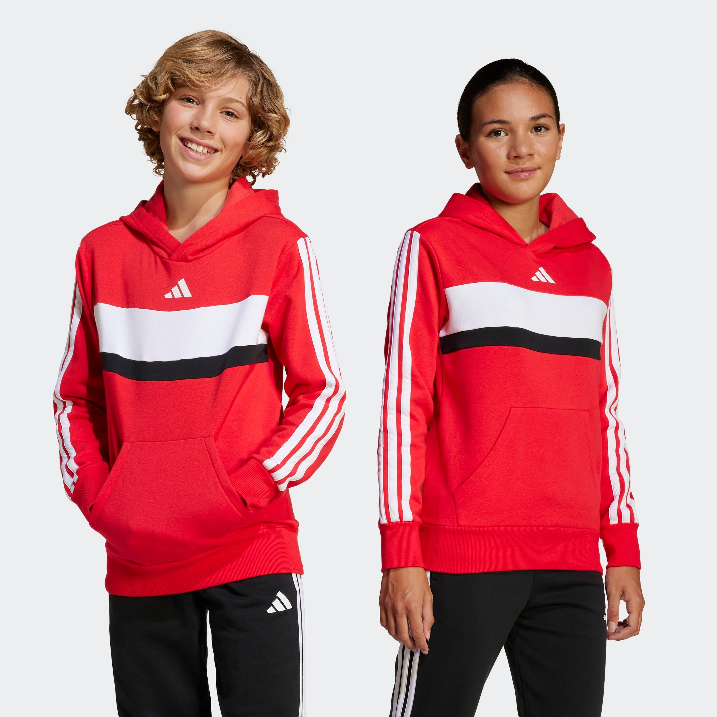 Image of adidas Sportswear Kapuzensweatshirt "SEASONAL ESSENTIALS TIBERIO 3-STREIFEN KIDS HOODIE", mit Rundhals, ohne Verschluss, in normaler Länge