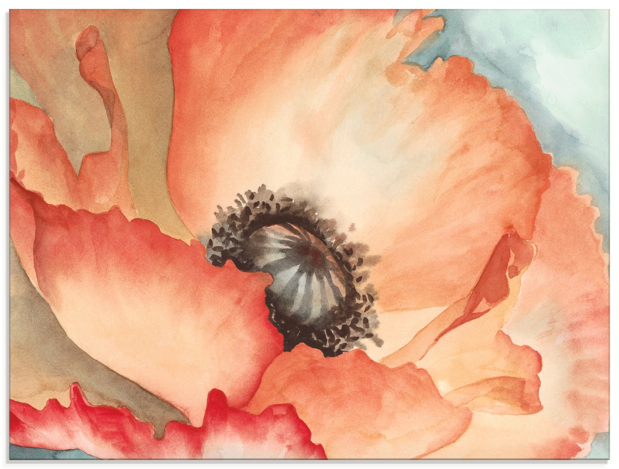 Image of Artland Glasbild »Wasserfarben Mohn II«, Blumen, (1 St.) bei Ackermann Versand Schweiz