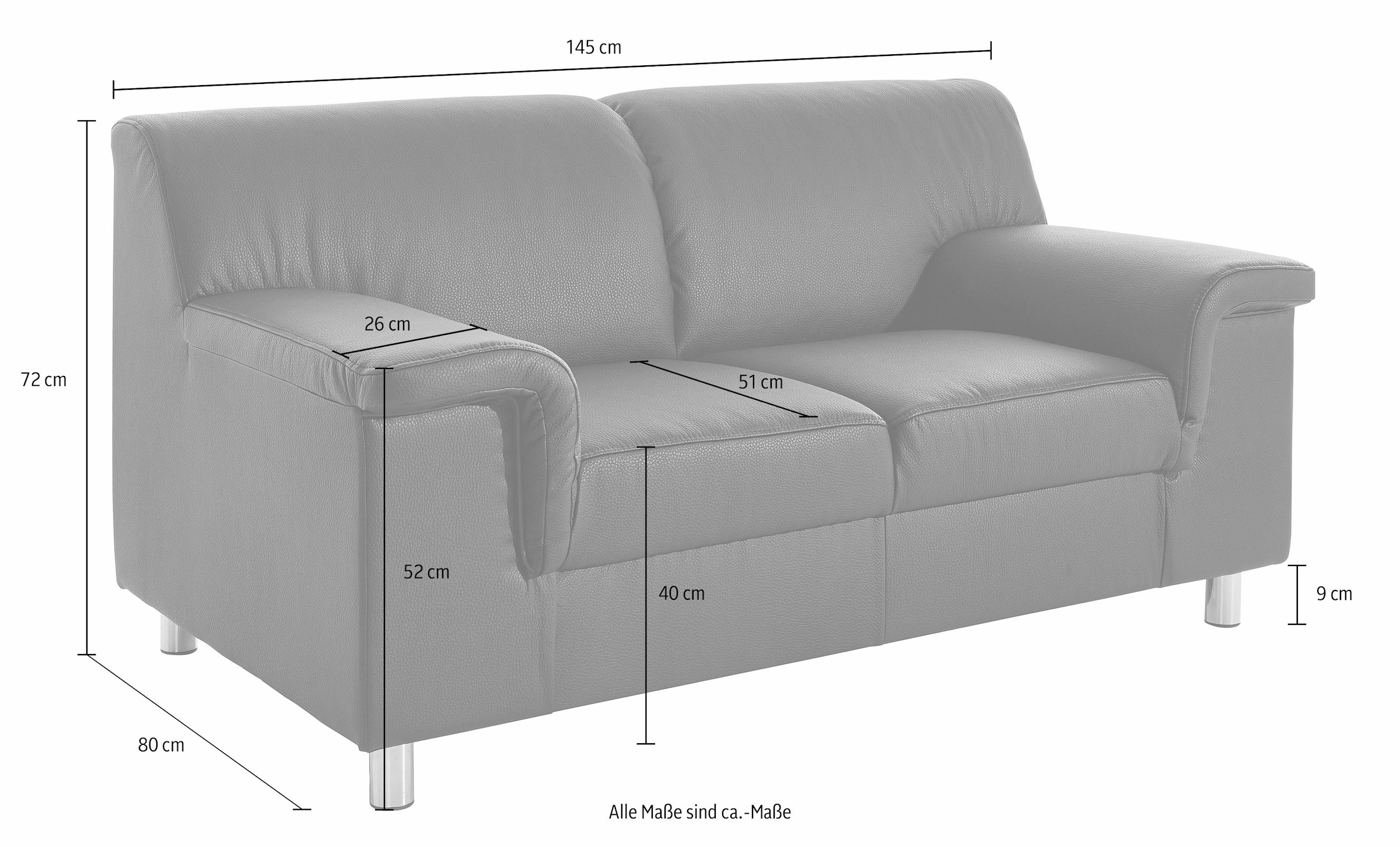 INOSIGN 1,5-Sitzer »Jamie, Sofa mit kompakten Stellmassen für kleine Räume, Breite 145cm«