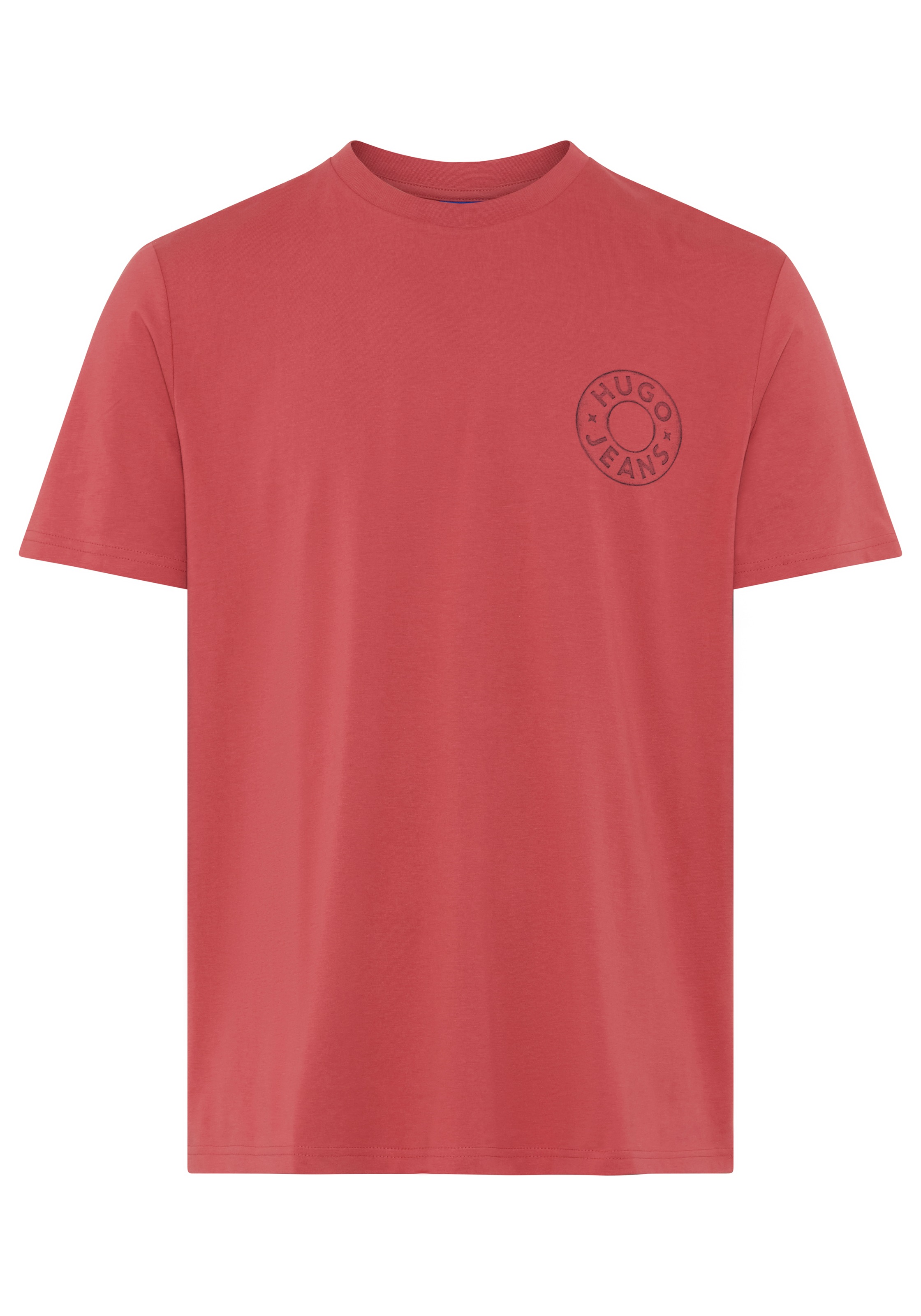 Image of HUGO T-Shirt "Nemodo" Rundhalsausschnitt, reine Baumwolle, Brustdruck