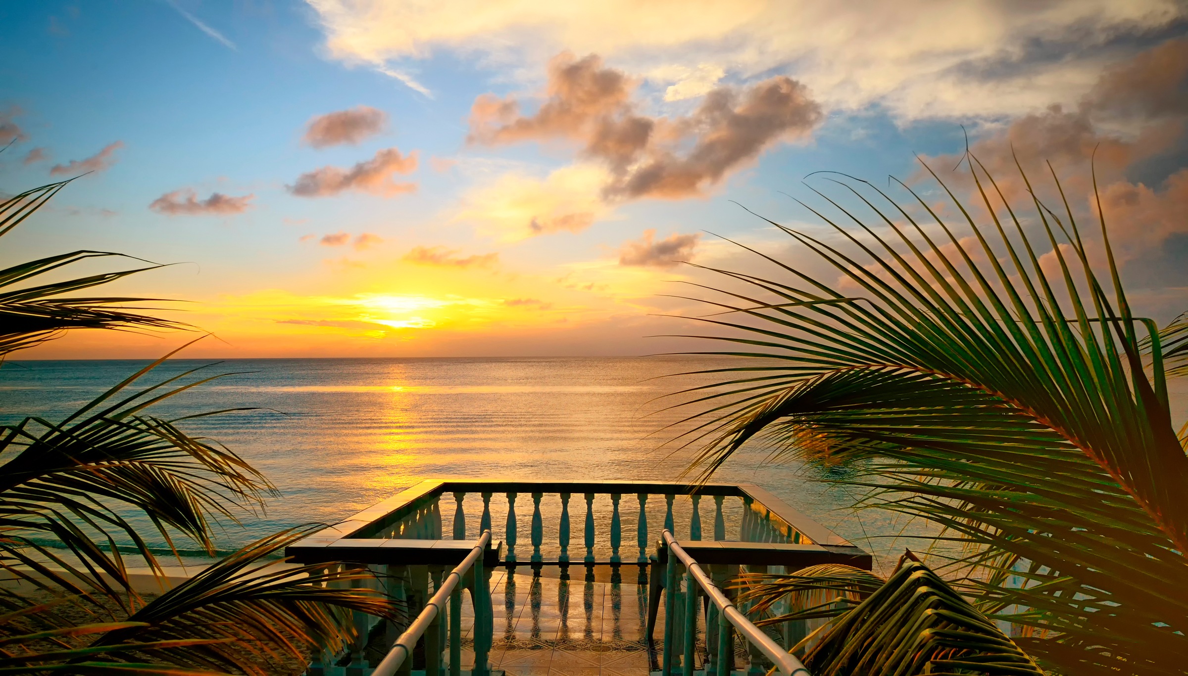 Image of Papermoon Fototapete »Terrace View«, matt, BlueBack, 7 Bahnen, 350 x 260 cm bei Ackermann Versand Schweiz