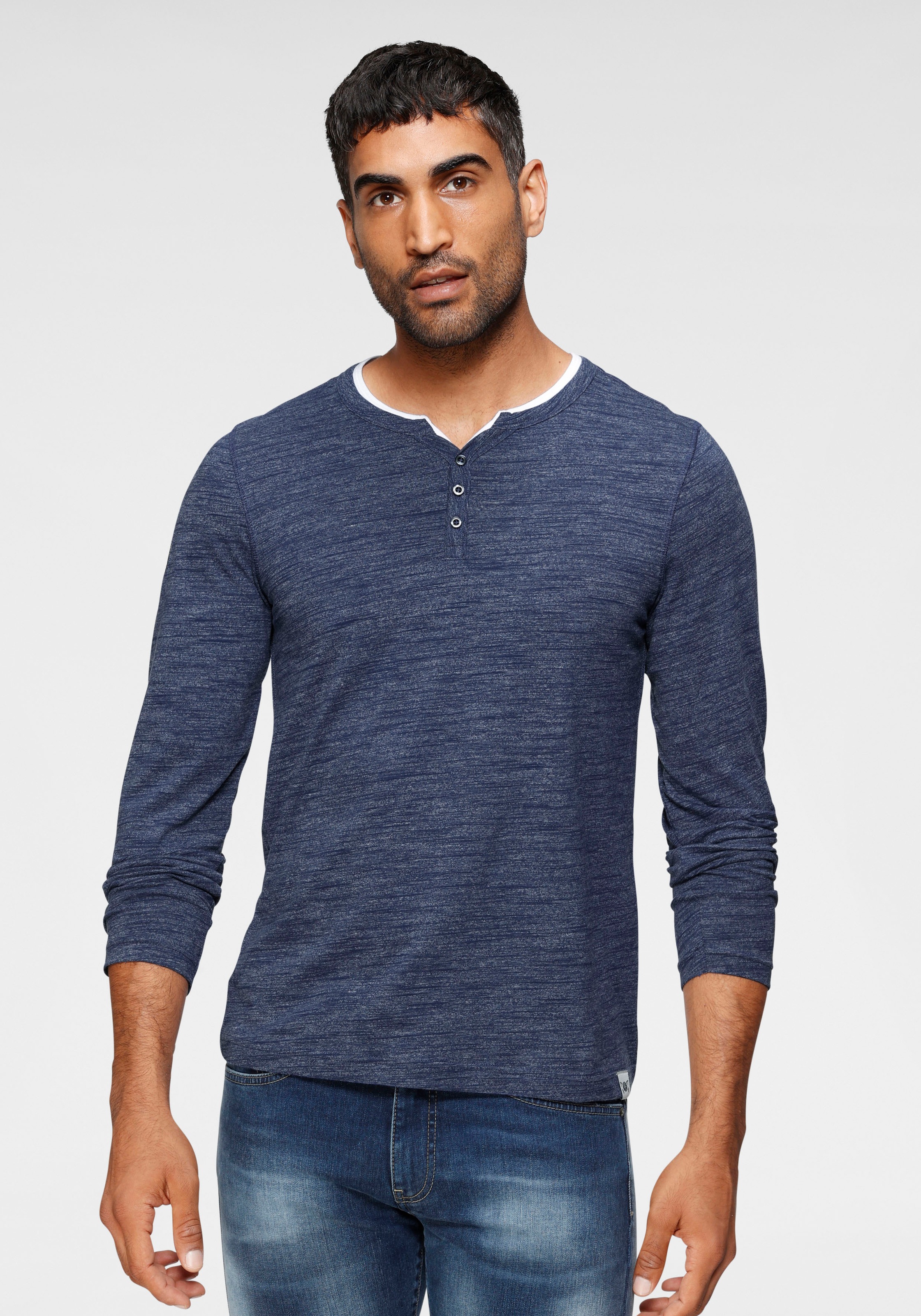 Image of TOM TAILOR Polo Team Longsleeve, mit Logo-Applikation bei Ackermann Versand Schweiz