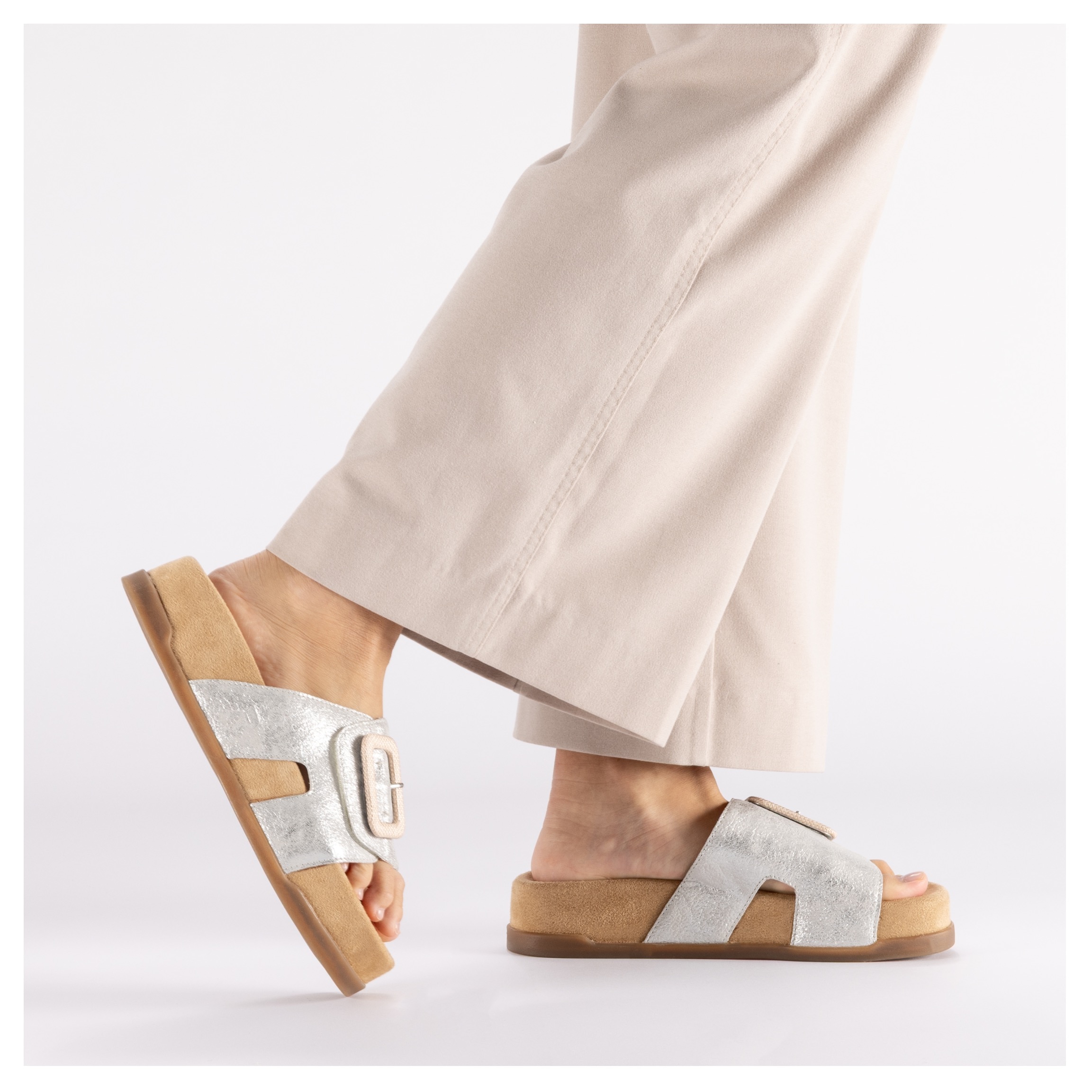 Rieker Pantolette  chaussure d'été, chausson, chaussure de plage avec bride velcro