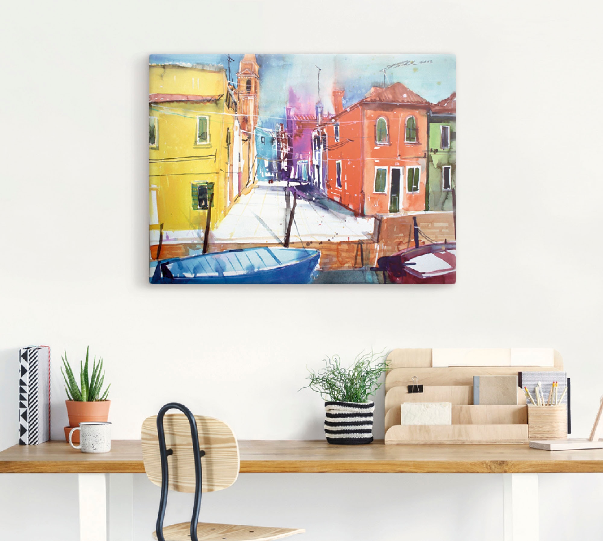 Artland Tableau sur toile »Venedig, Burano, Fondamenta del Pizzo« 1 cuis tlg. auf Keilrahmen gespannt