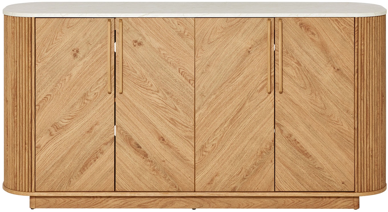 Jahnke Sideboard »ARROW SB 160« 1 Stk. tlg. Sideboard, abgerundet, Fischgrät-Muster, Breite 159,5 cm