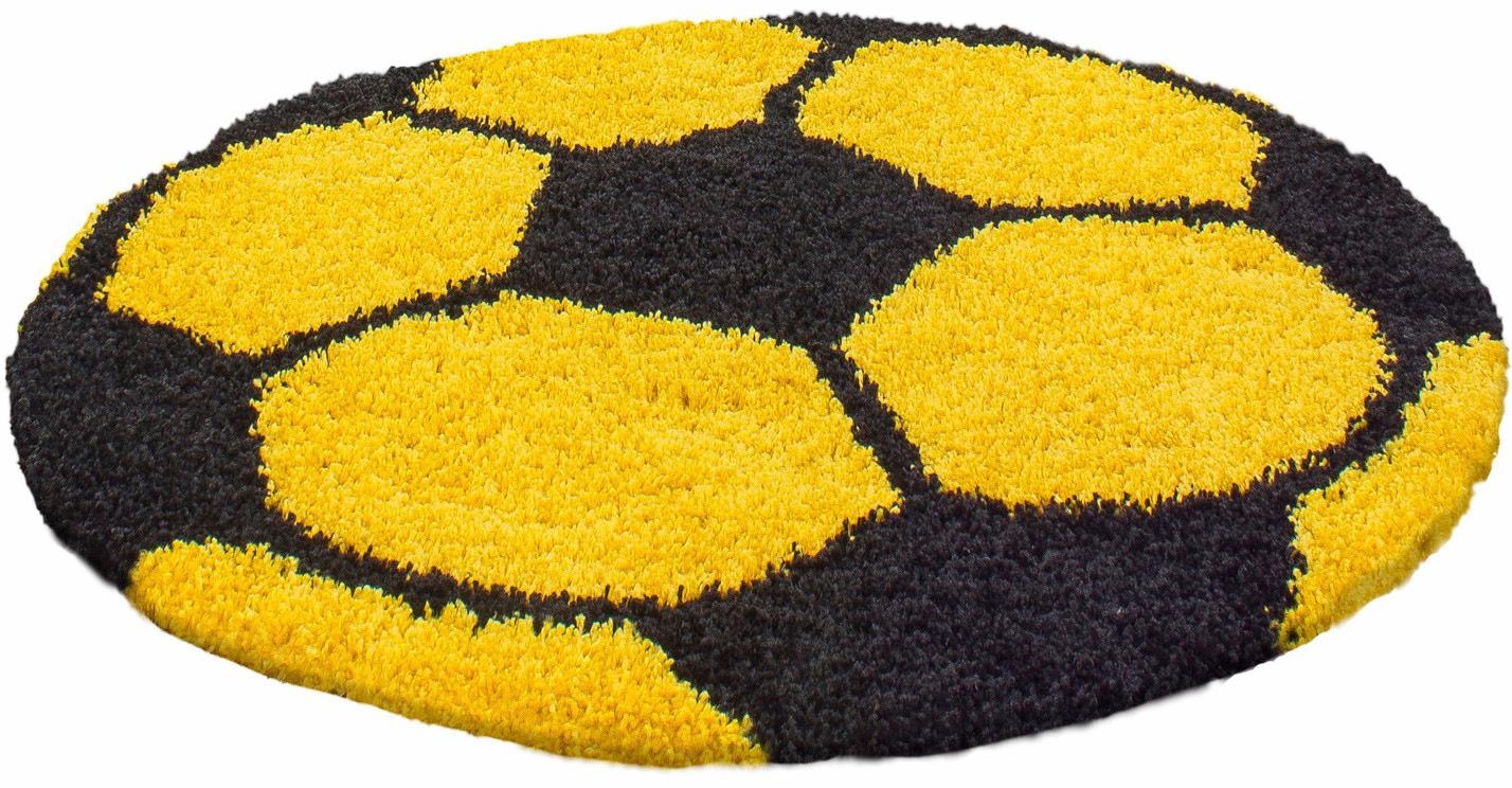 Ayyildiz Teppiche Kinderteppich »Fun 6001«, rund, 30 mm Höhe, Fussball Design
