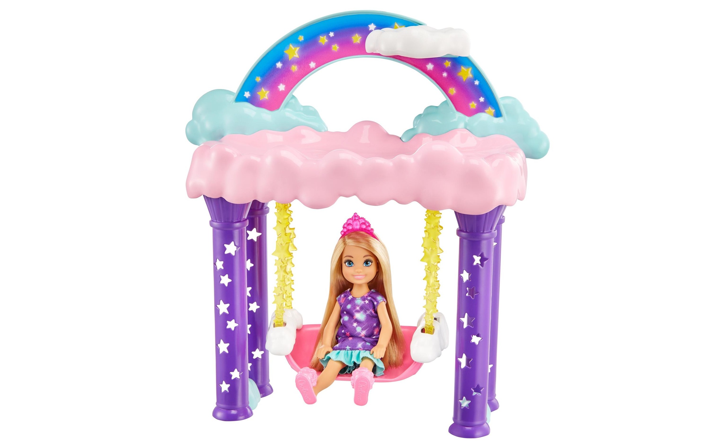 Barbie Spielfigur »Spielset Dreamtopia Chelsea Regenbogen-Schaukel«, (Set)