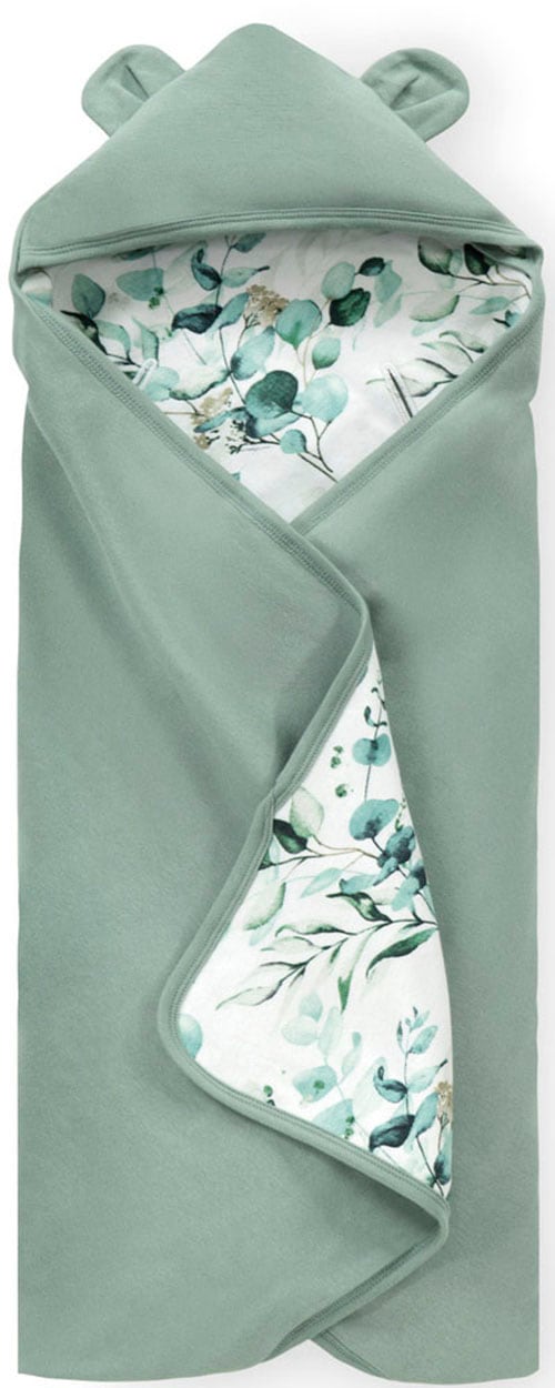 Image of Hauck Babydecke "Baby Einschlagdecke, Snuggle N Dream leaves Mint/grün" Baby Einschlagdecke mit Kapuze