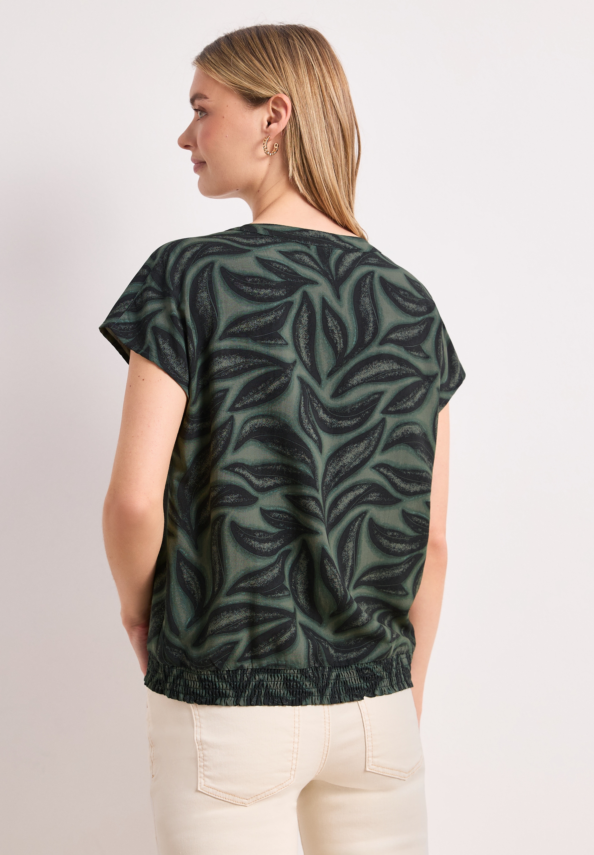 STREET ONE Blouse à manches courtes Blouse d’été à motif floral