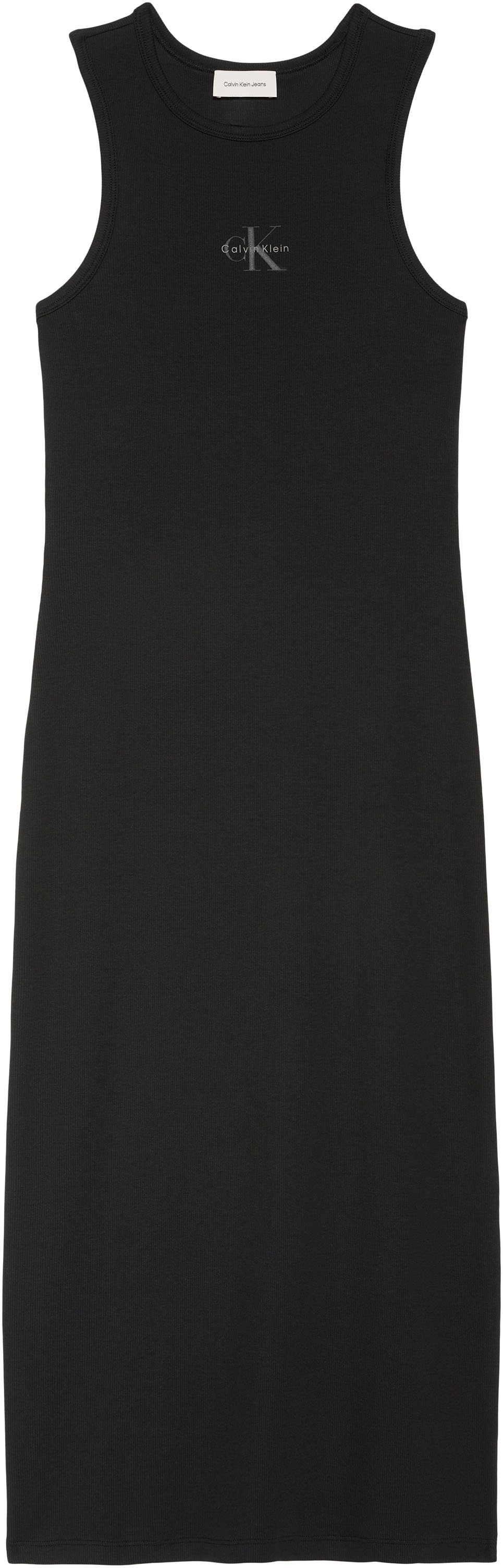 Calvin Klein Jeans Trägerkleid »MONOLOGO BABY RIB TANK MIDI« Ohne Tasche Figurbetonte Passform mit Rundhalsausschnitt