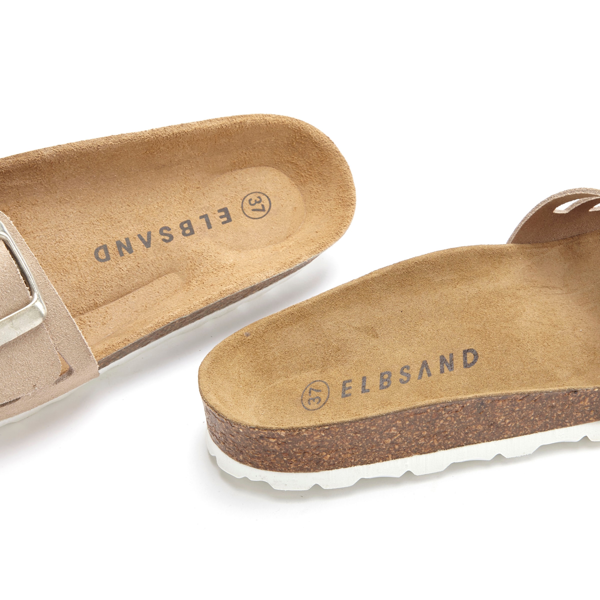 Elbsand Pantolette »Sandale«, Mule, offener Schuh aus Leder mit weichem Komfortkorkfussbett
