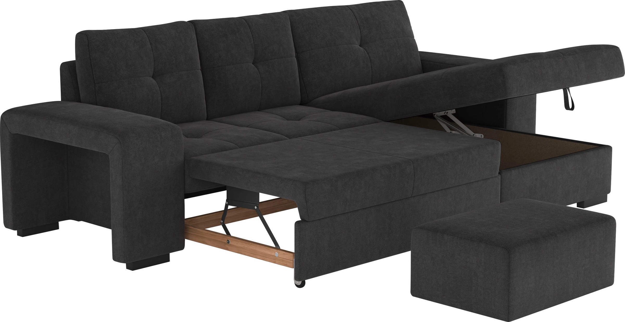 COTTA Ecksofa »Mattina L-Form«, mit Hocker, wahlweise mit Bettfunktion & Bettkasten