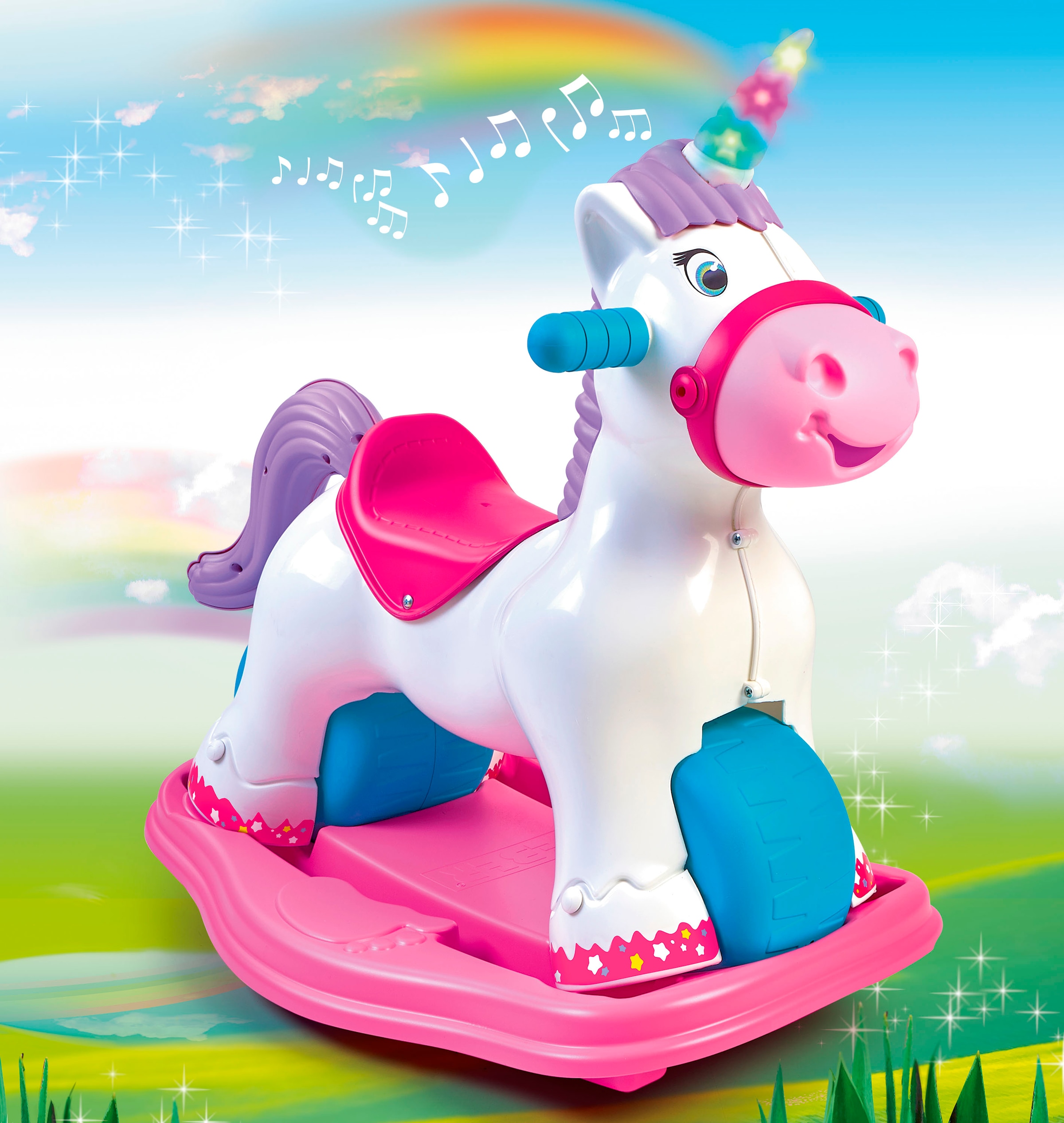 Feber® Schaukeltier »Feber Baby Unicorn 2in1« mit Licht- und Soundeffekt; Made in Europe
