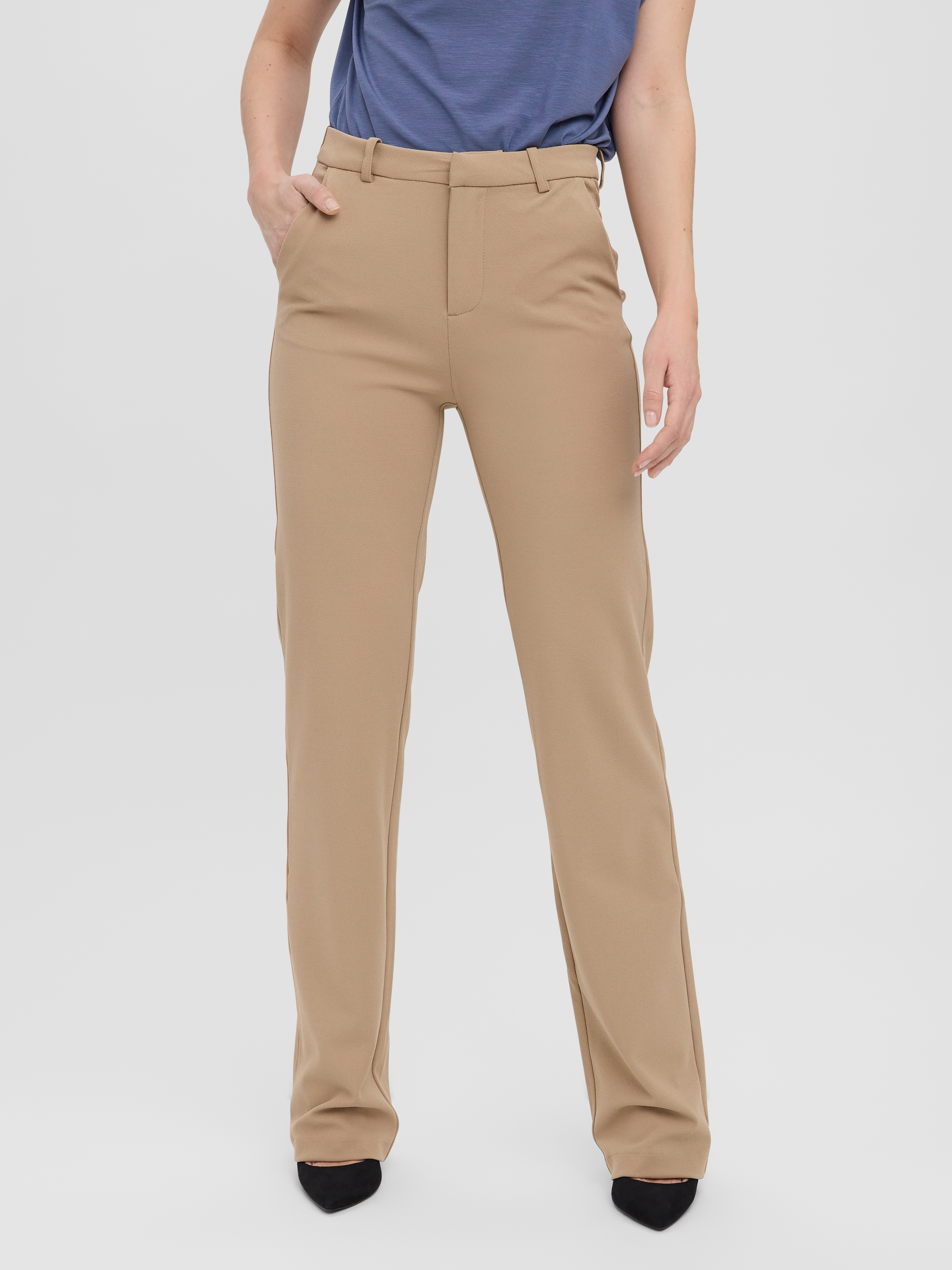 Vero Moda Anzughose »VMZAMIRA MW SLIM STRAIGHT PANT NOOS«  Materialmix