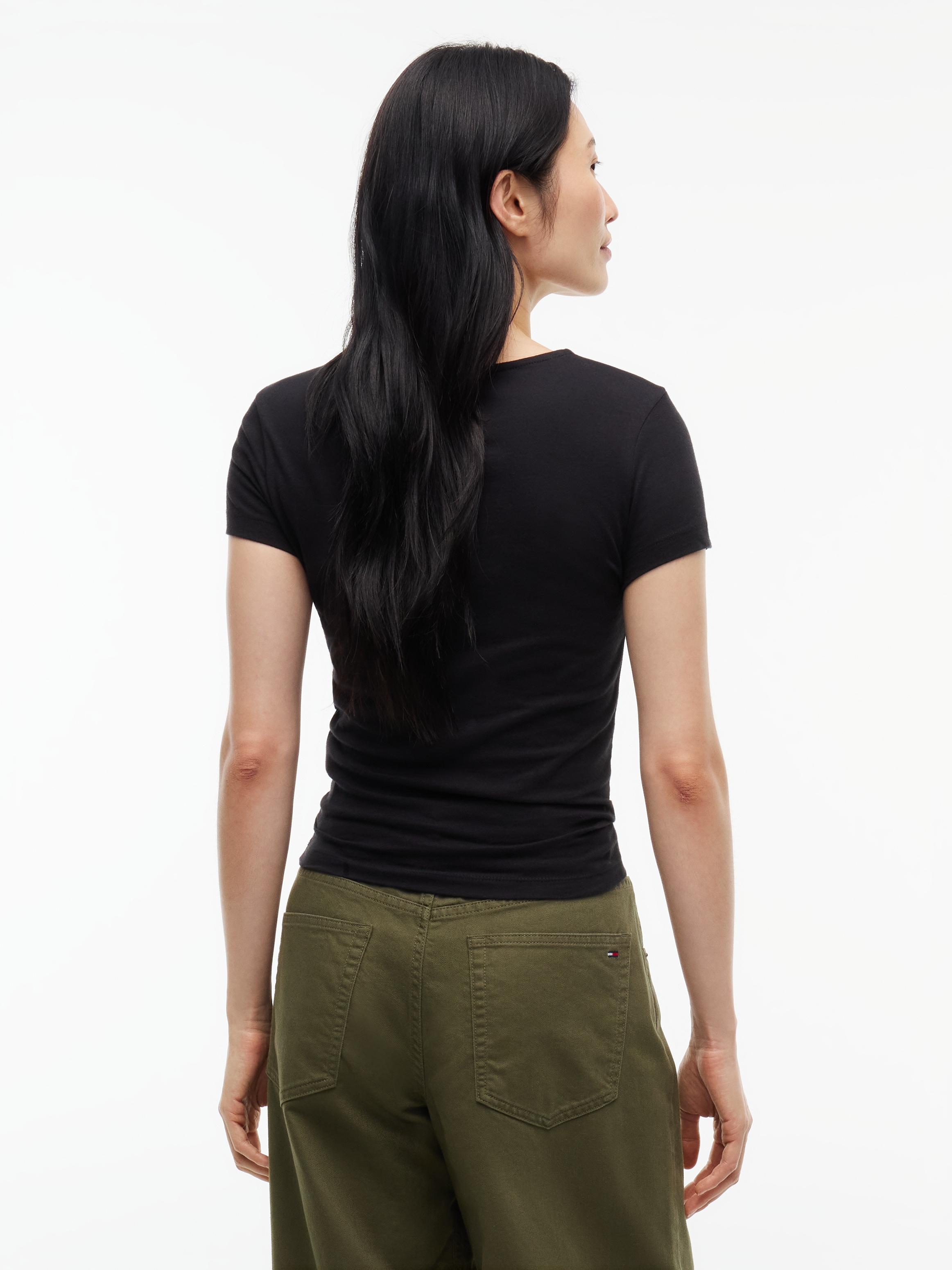Tommy Jeans Rundhalsshirt »TJW SLIM TOMMY BLING SS TEE« Baumwolle, slim fit