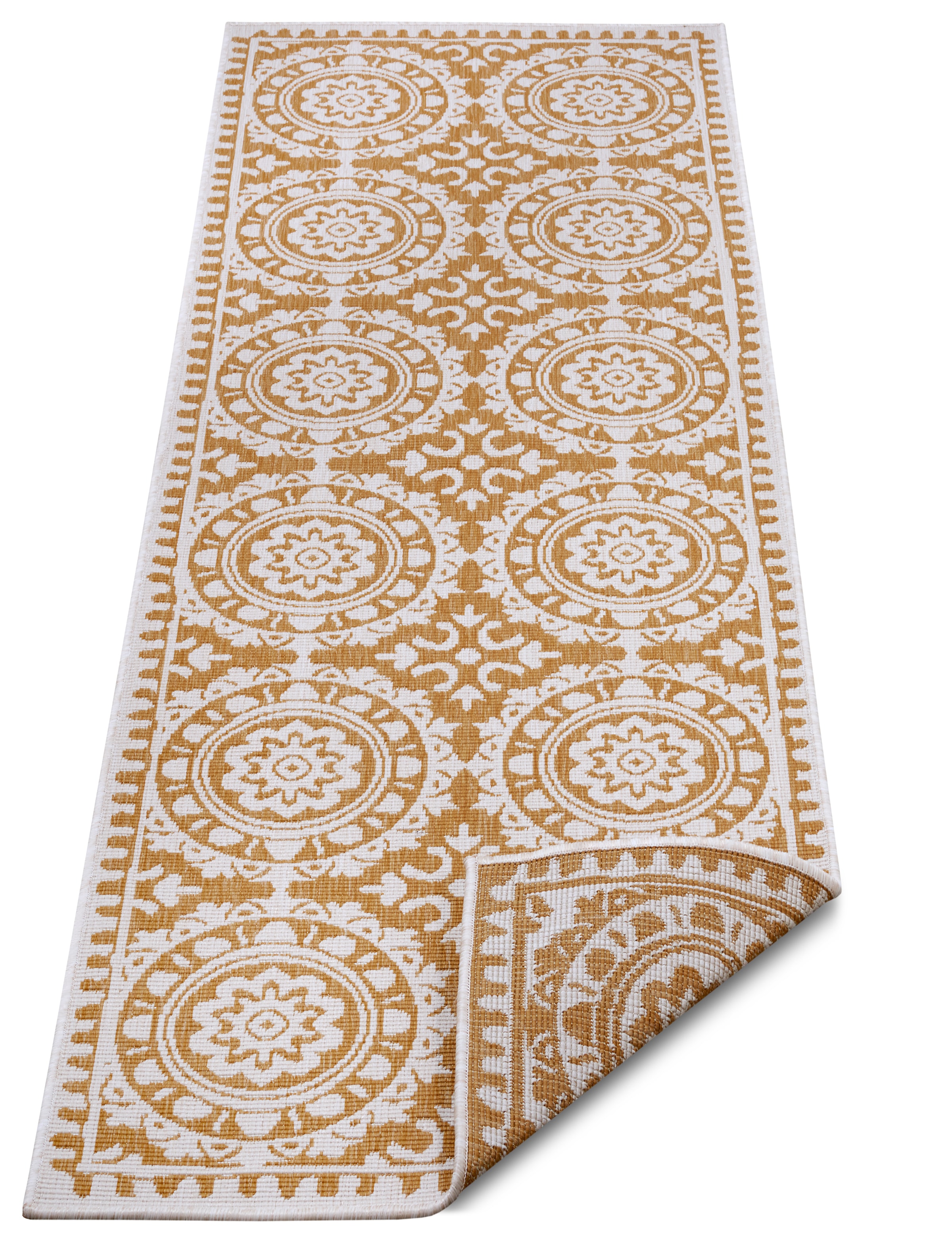 NORTHRUGS Läufer »Jardin«, rechteckig, 5 mm Höhe, Wendeteppich, In-& Outdoor, Vintage, Balkon, Garten, Wohnzimmer, Flur