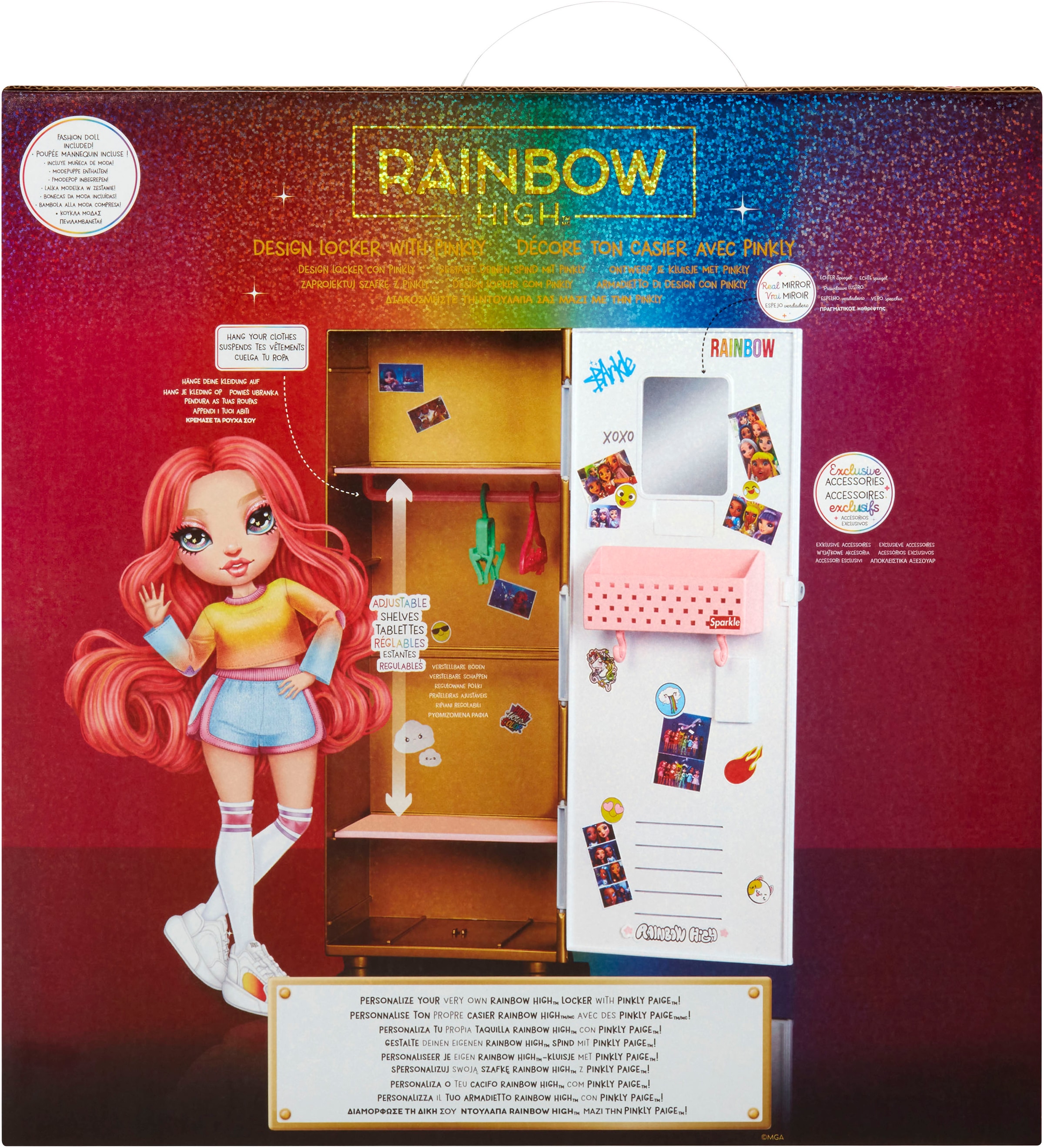 RAINBOW HIGH Armoire à vêtements de poupée »Rainbow High Locker and Doll Playset« inklusive Puppe Pinkly Page