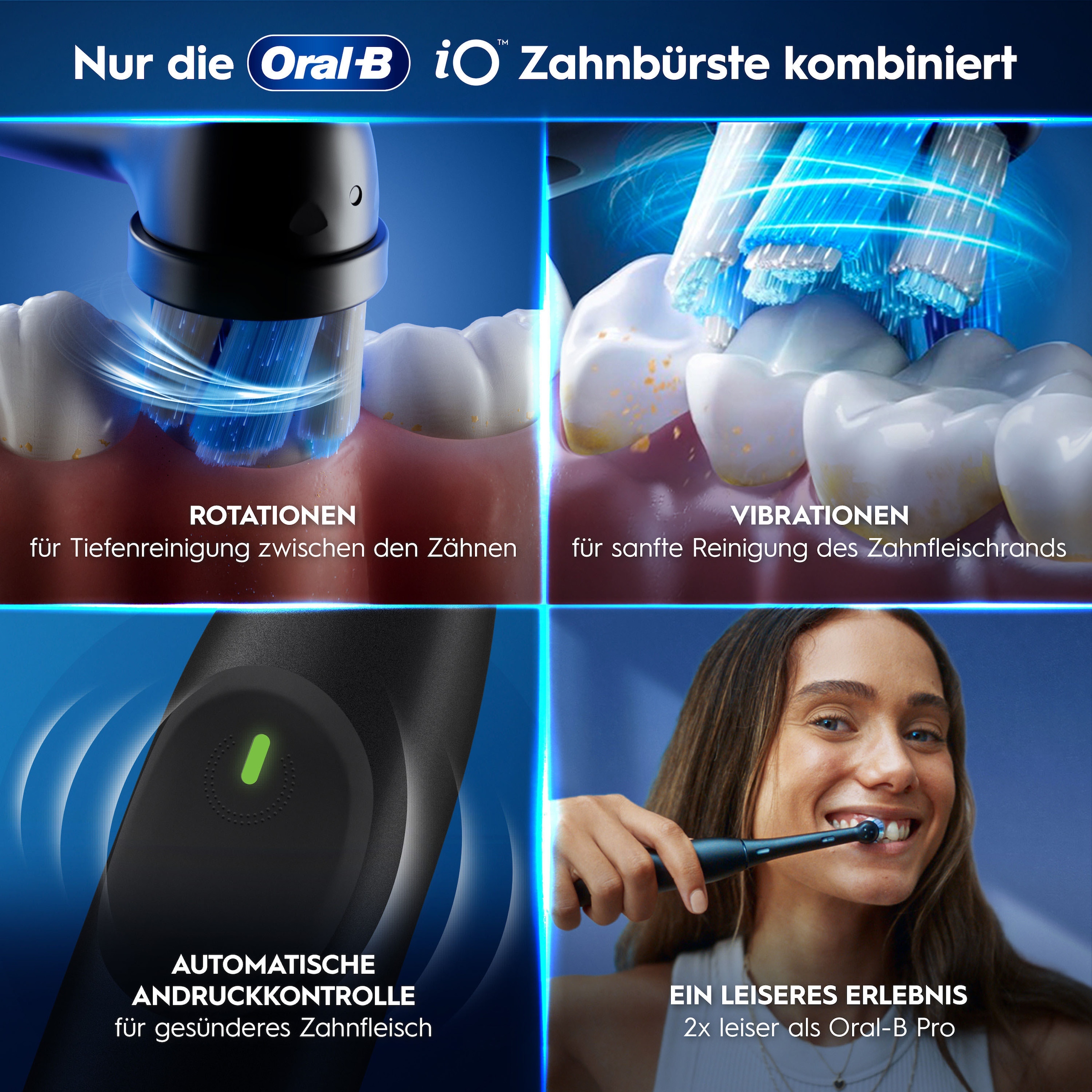 Oral-B Brosse à dents électrique »iO Series 2« 1 cuis Aufsteckbürsten pour un nettoyage optimal, étui de voyage