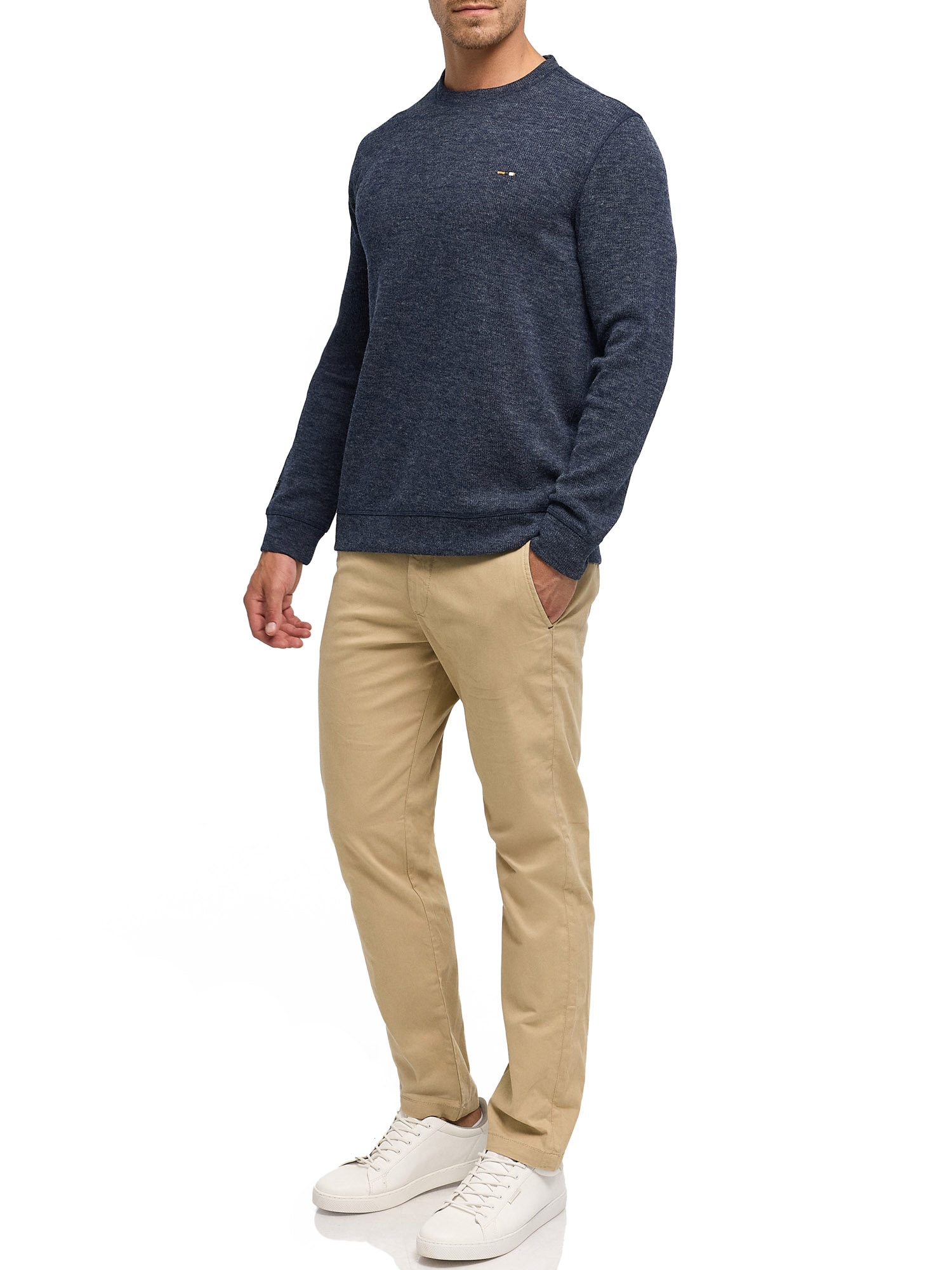 Indicode Sweat-shirt »INDorburn O-Neck«, Materialmix, regular fit
