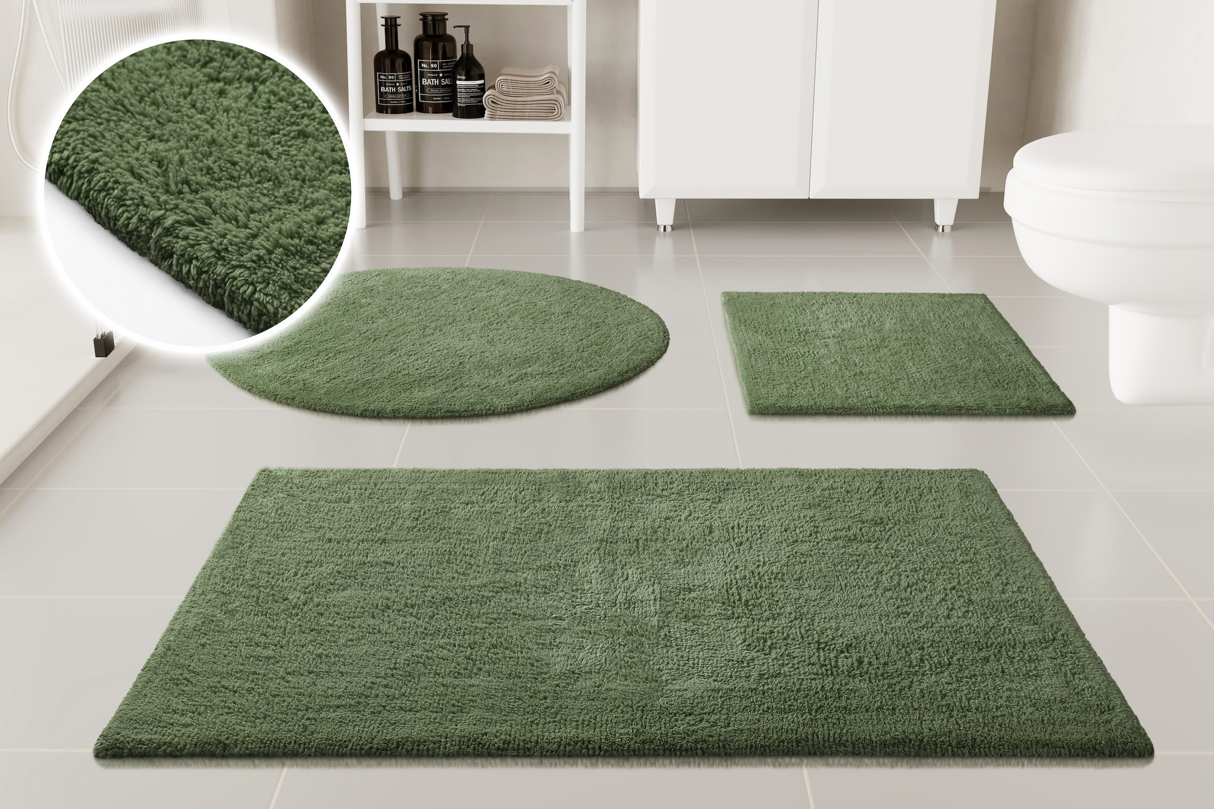 GOODproduct Badematte »Selenne« Höhe 20 mm rutschhemmend beschichtet fussbodenheizungsgeeignet Badteppich, getuftet, modern, Uni, antirutsch, flauschig, Baumwolle