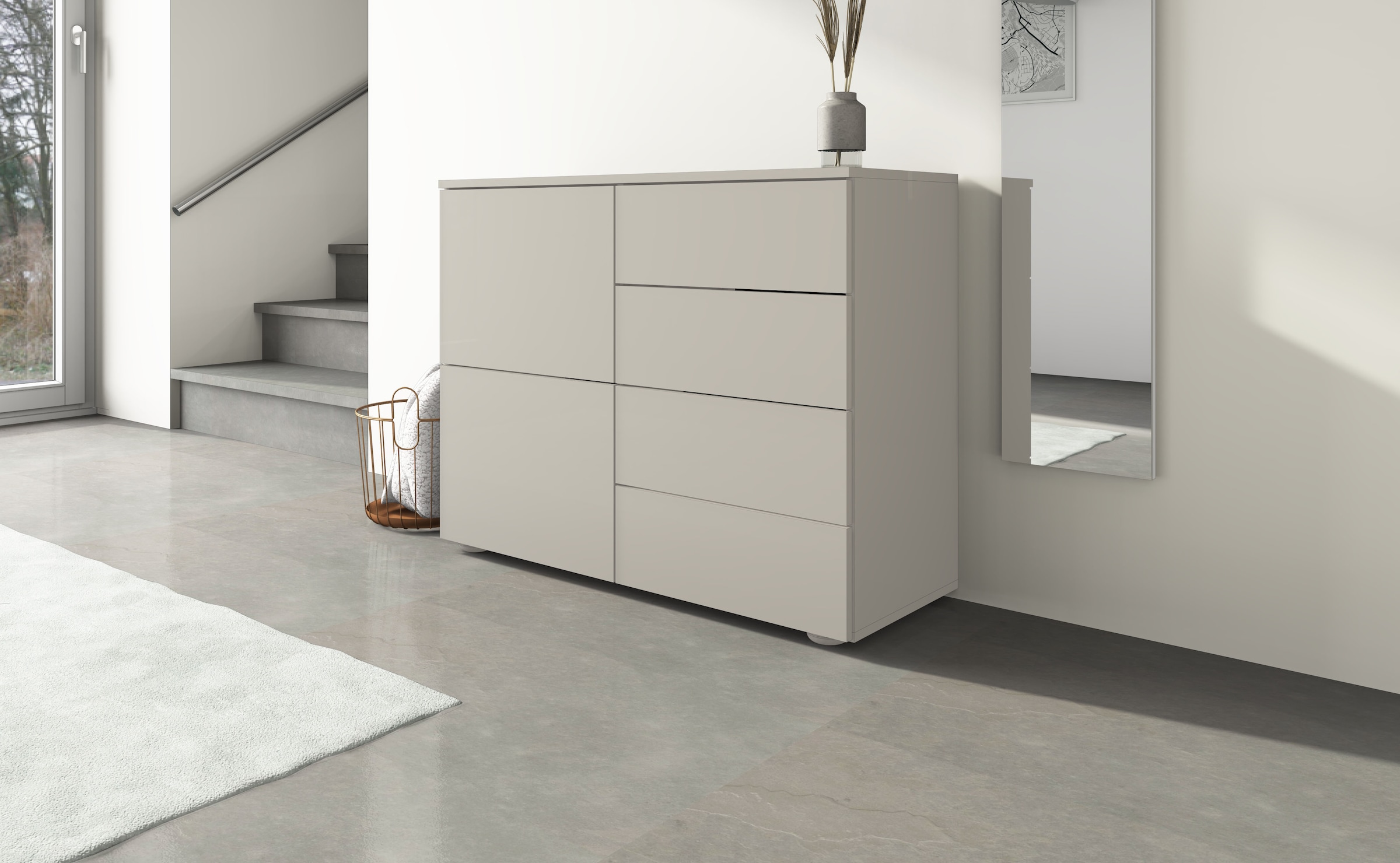 borchardt Möbel Commode »Rova, Sideboard Breite 93 cm« Push-To-Open, verstellbare Einlegeböden, viel Stauraum, Breite 93cm