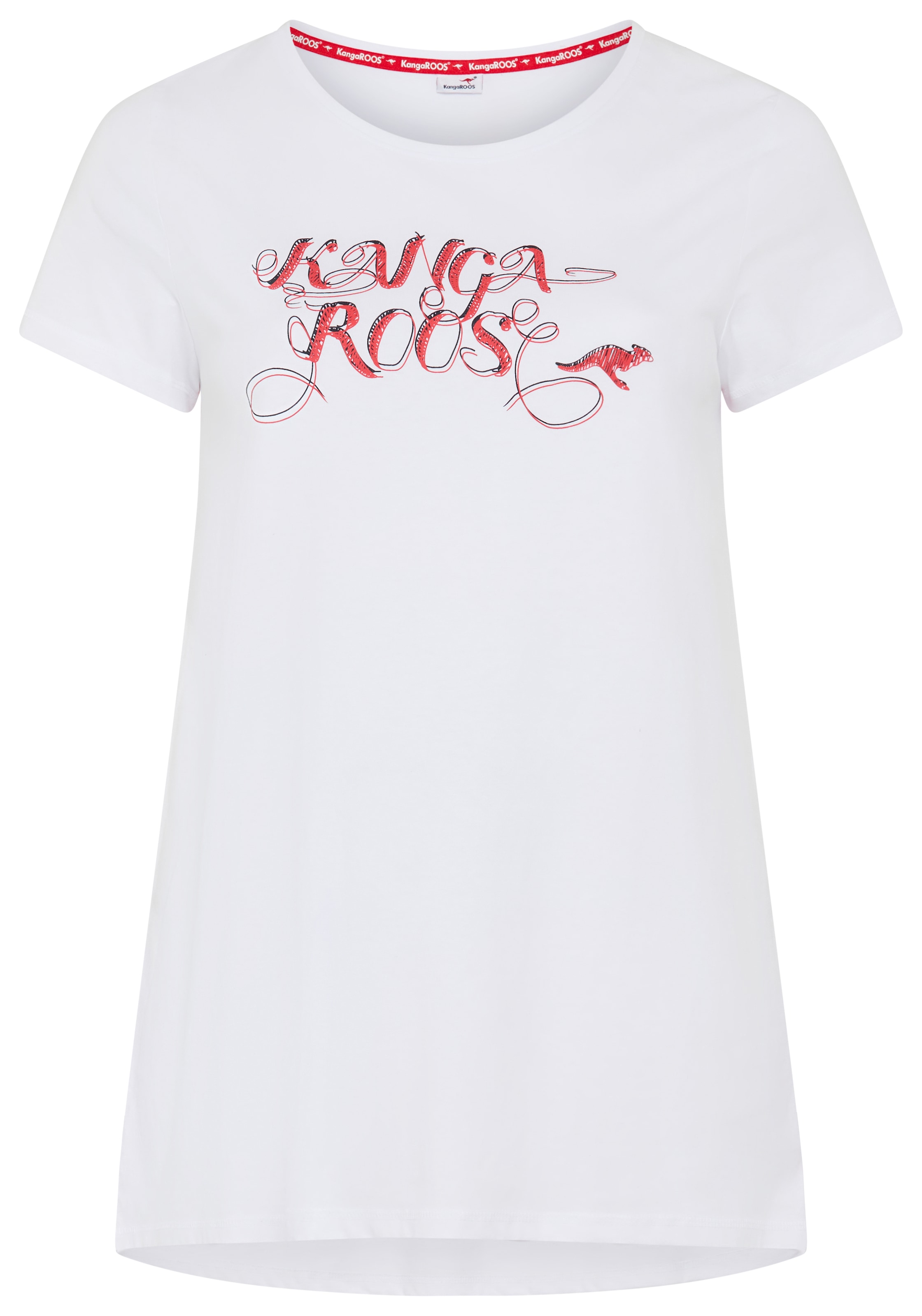 KangaROOS T-shirt long Packung, 2er-Pack, 2 cuis Kurzarm,  figurumschmeichelnde Passform, grosse Grössen