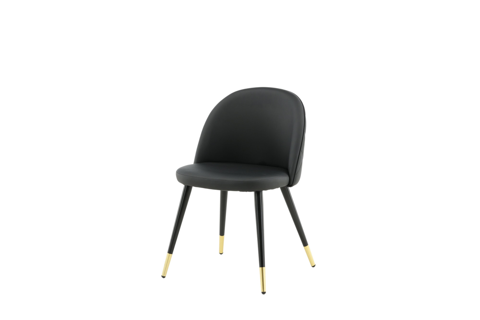 Venture Home Chaise de salle à manger »Velvet Stitches, 2er-Set Esszimmerstühle in Schwarz-PU, 150 kg« () 2 cuischaise rembourrée, aspect cuir, pieds métal noirs, arrondie, élégante
