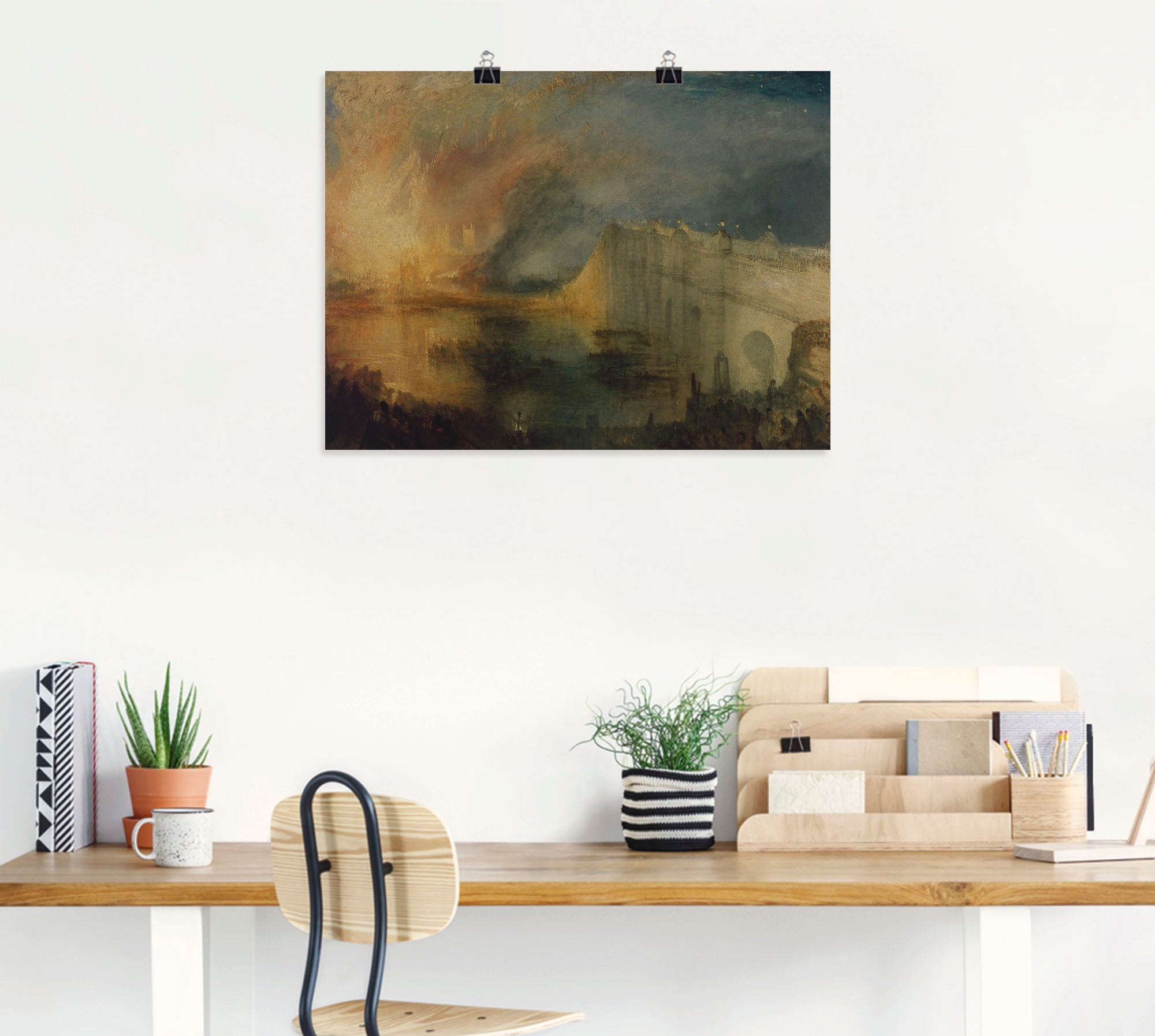 Artland Kunstdruck »Der Brand des Parlamentsgebäudes.«, Brücken, (1 St.), als Leinwandbild, Wandaufkleber oder Poster in versch. Grössen