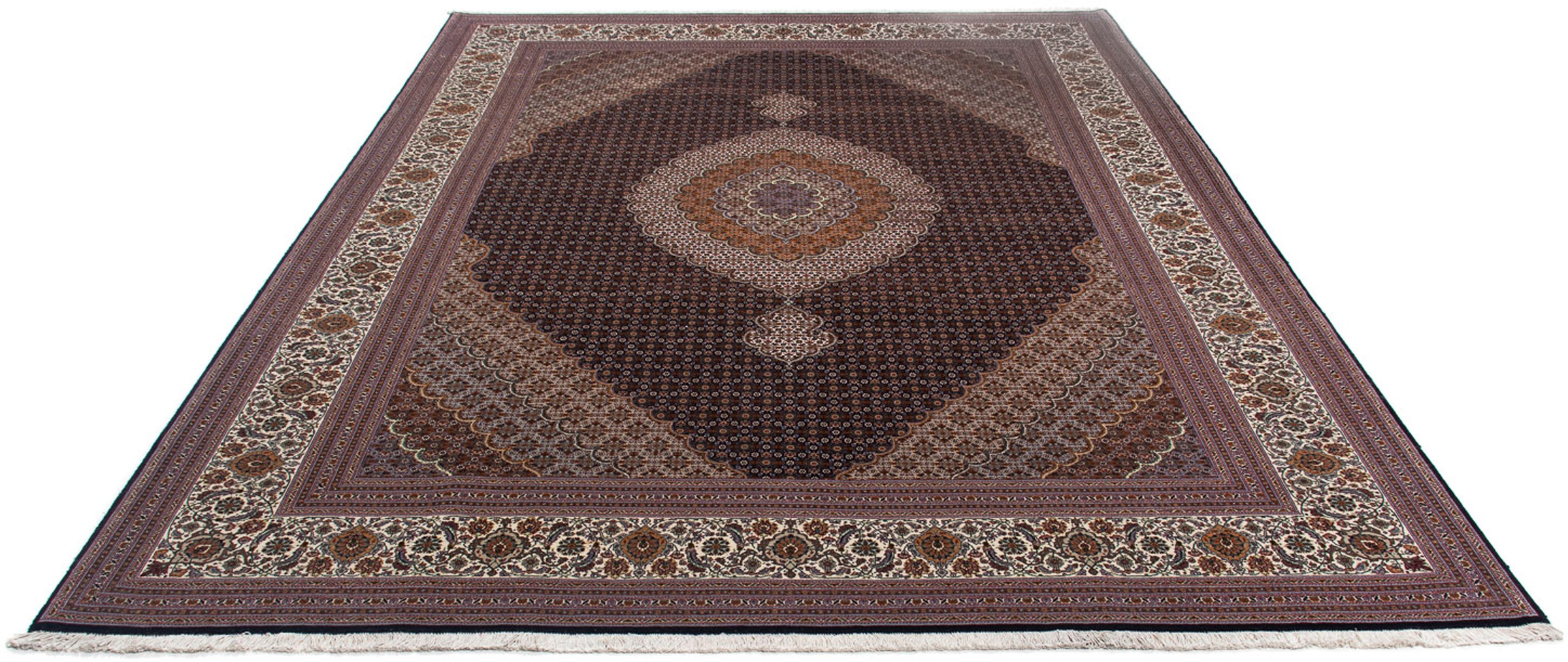 Image of morgenland Orientteppich »Perser - Täbriz - 340 x 255 cm - dunkelbraun«, rechteckig, 10 mm Höhe, Wohnzimmer, Handgeknüpft, Einzelstück mit Zertifikat bei Ackermann Versand Schweiz