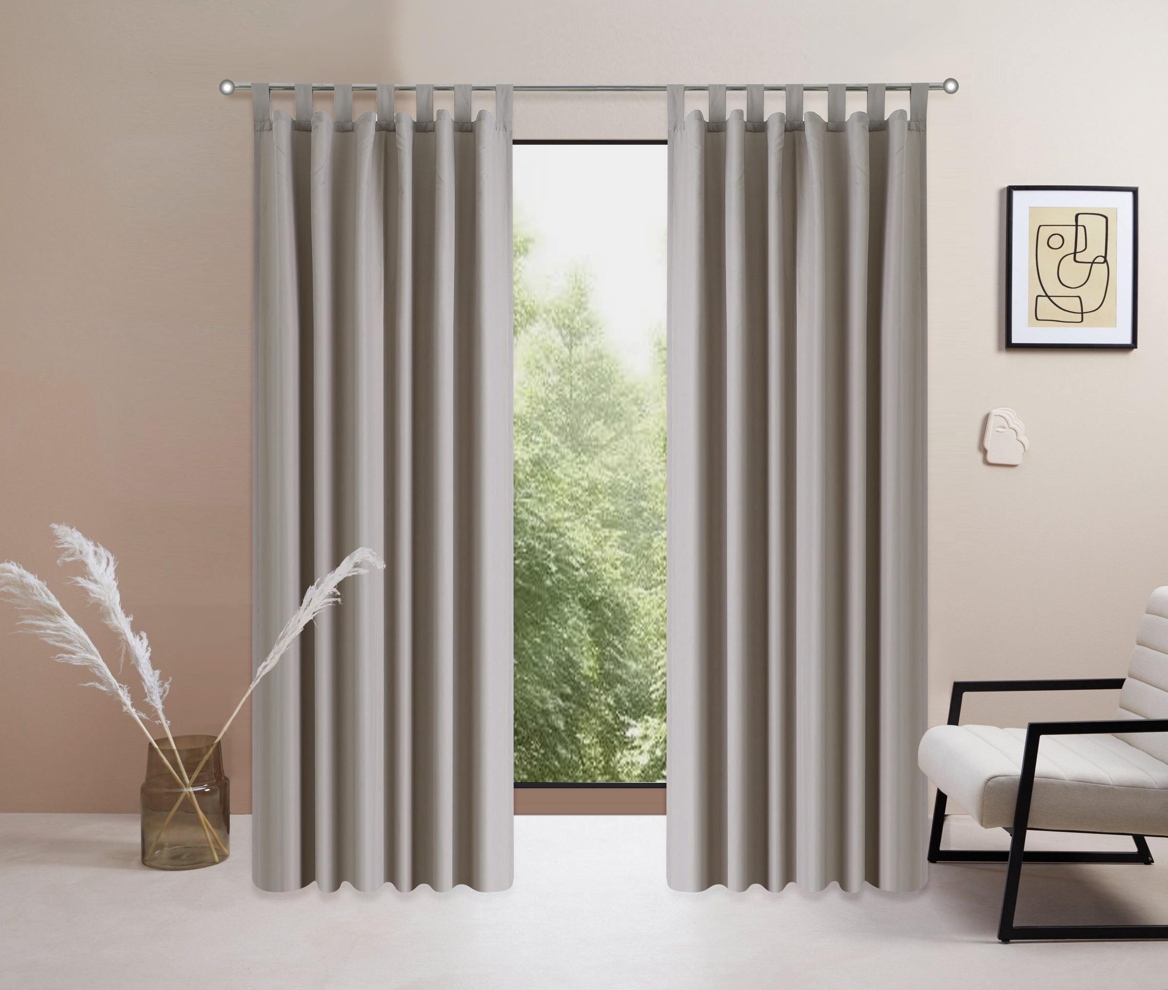 Image of GOODproduct Vorhang "Raja" Schlaufen 2 Stk. tlg. 2er-Set, Bestseller, einfarbig, modern, pflegeleichte Mikrofaser