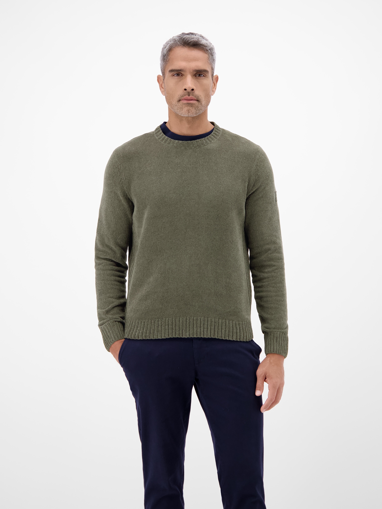 Image of LERROS Rundhalspullover langarm und mit breiten Strickbündchen